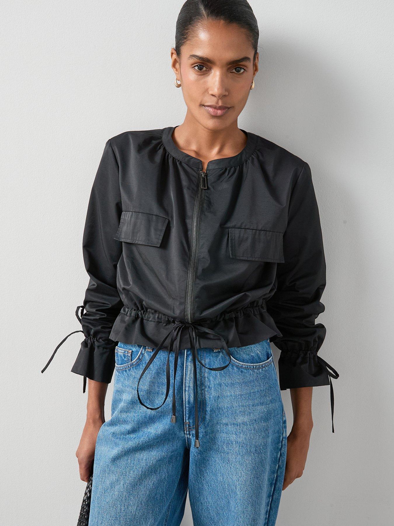 the-very-collection-zip-through-woven-jacket-black