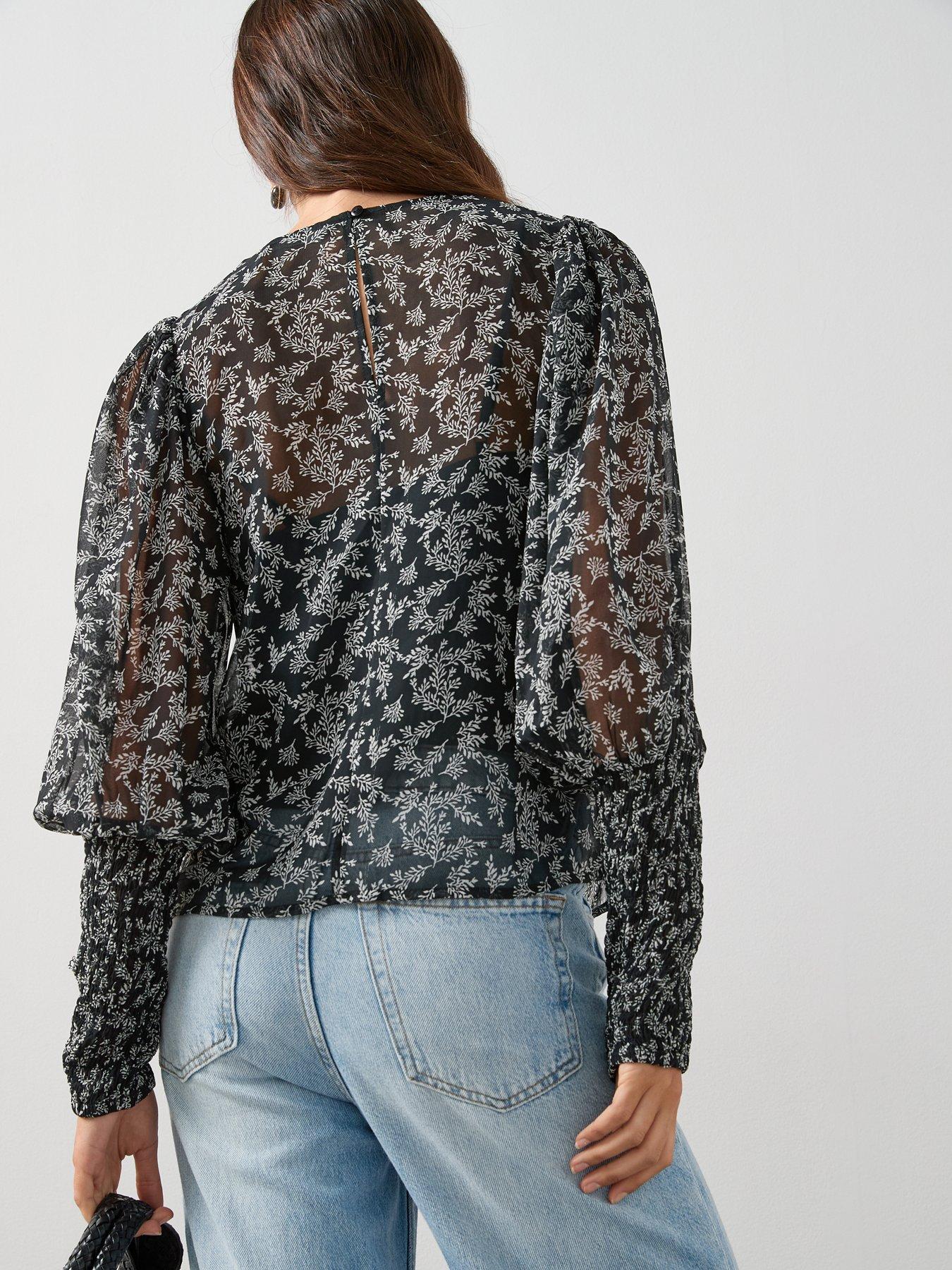 the-very-collection-printed-embellished-collar-blouse-blackstillFront