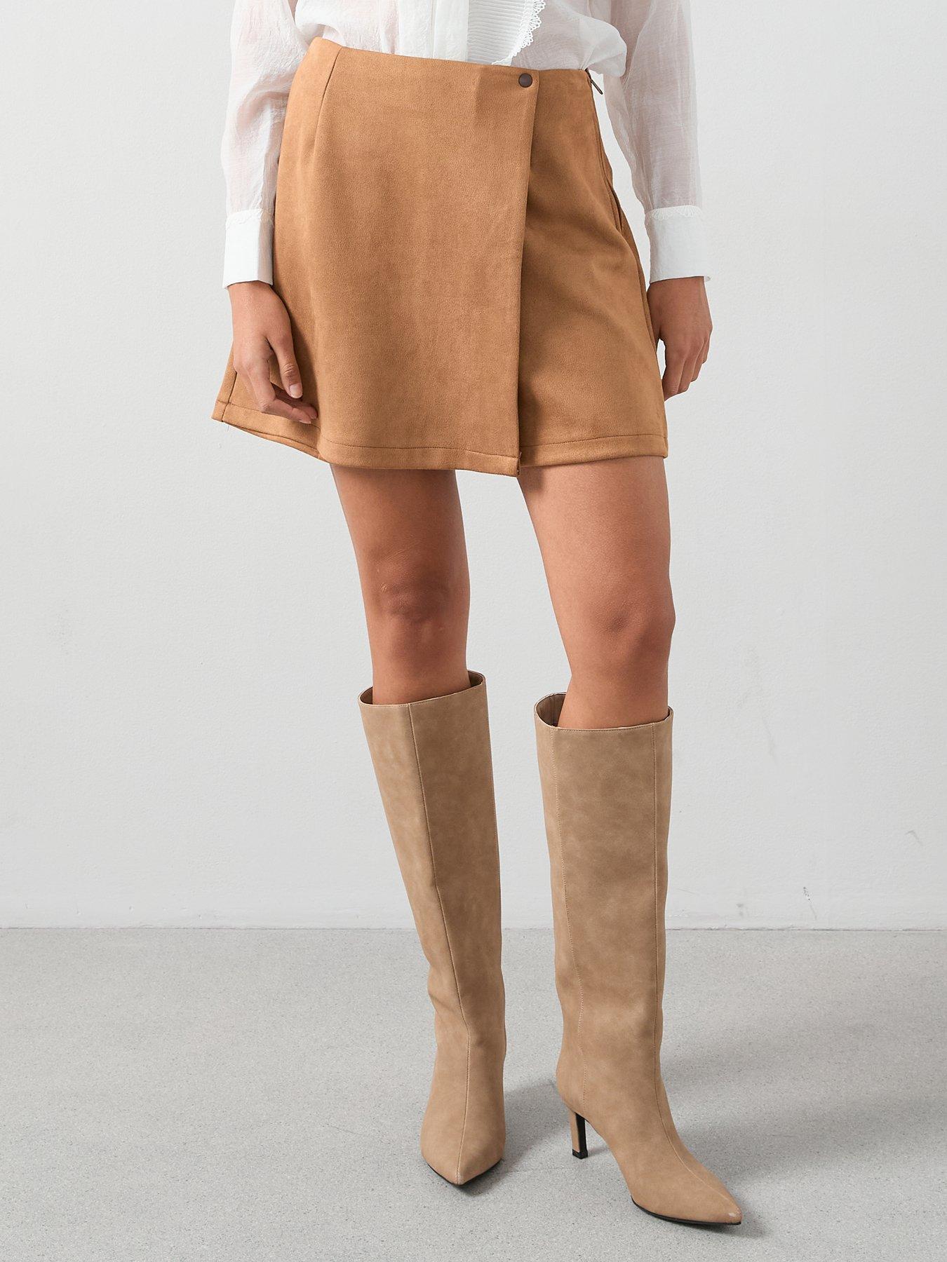 the-very-collection-suede-mini-skort-browndetail