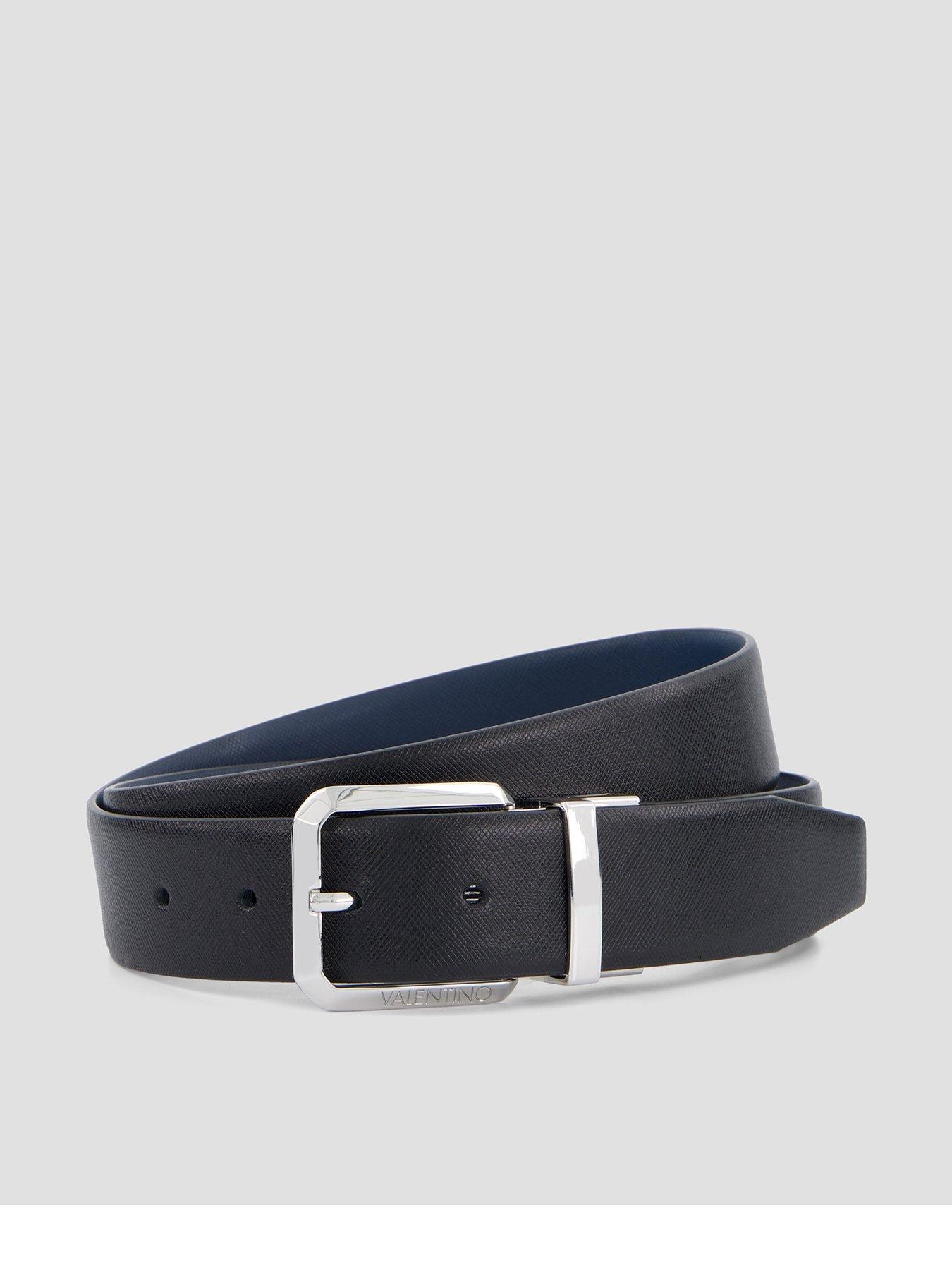 Valentino Marnier Pin Buckle Reversable Leather Belt - Navy/Black