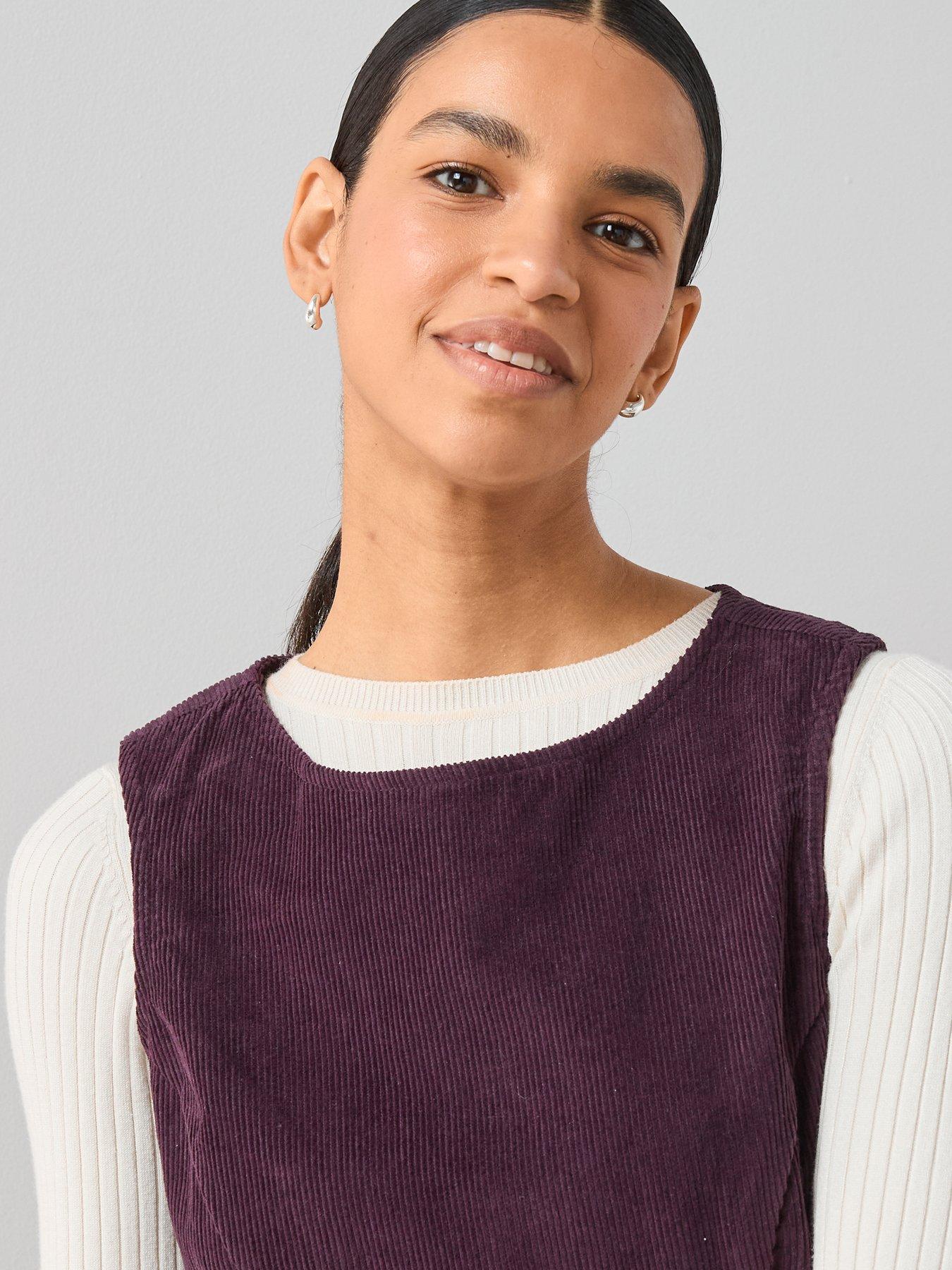 the-very-collection-cord-mini-shift-dress-plumdetail