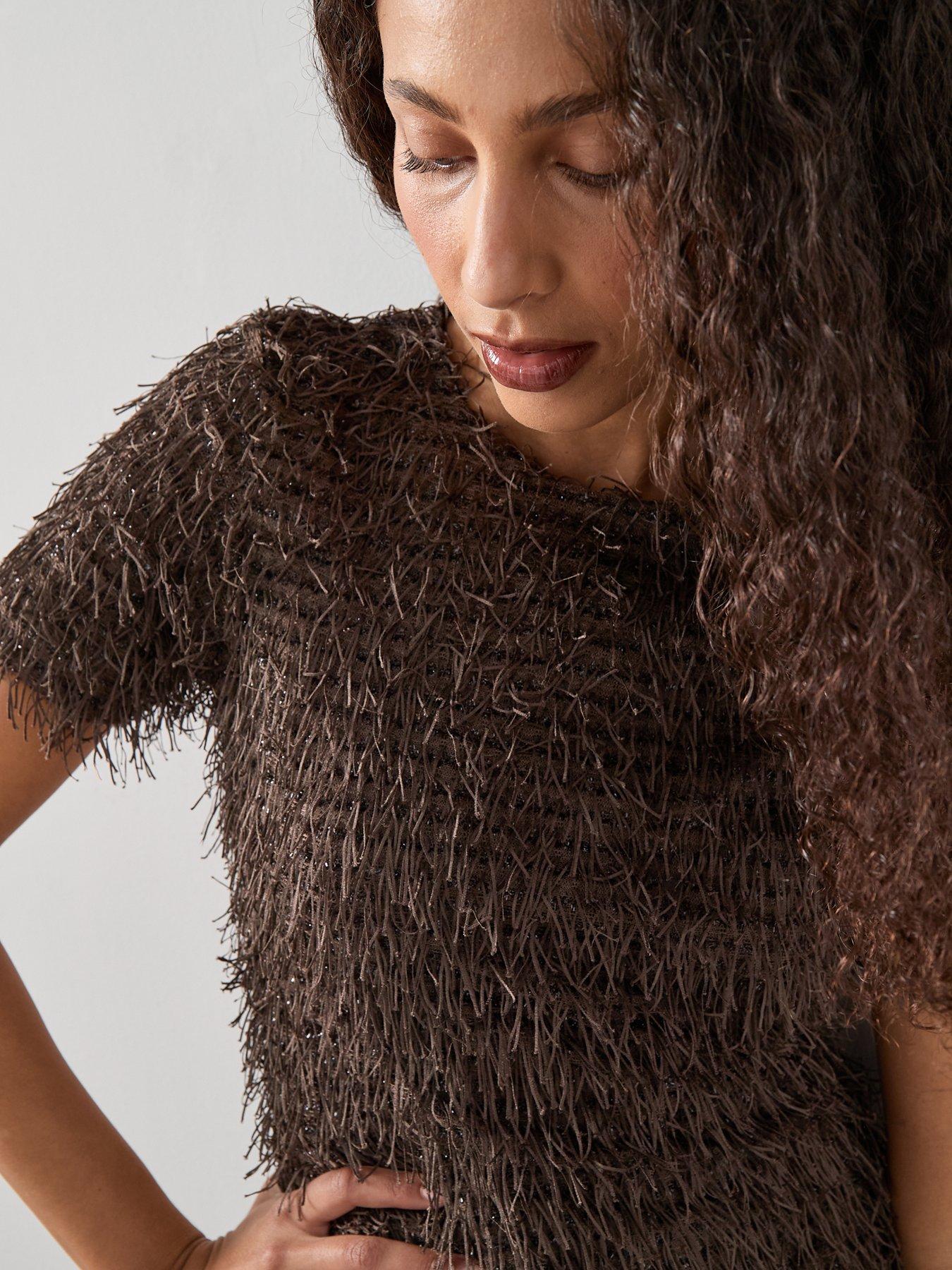 the-very-collection-fringed-mini-shift-dress-browndetail