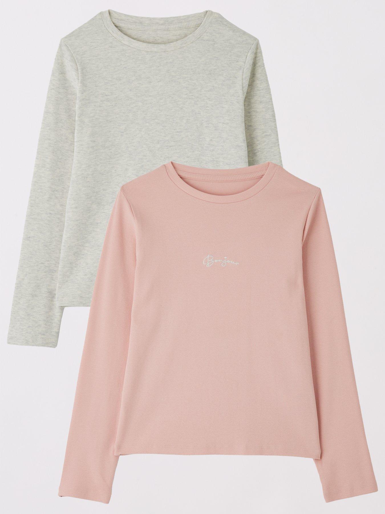 V by Very Girls 2 Long Sleeve Pack Tops - Multi