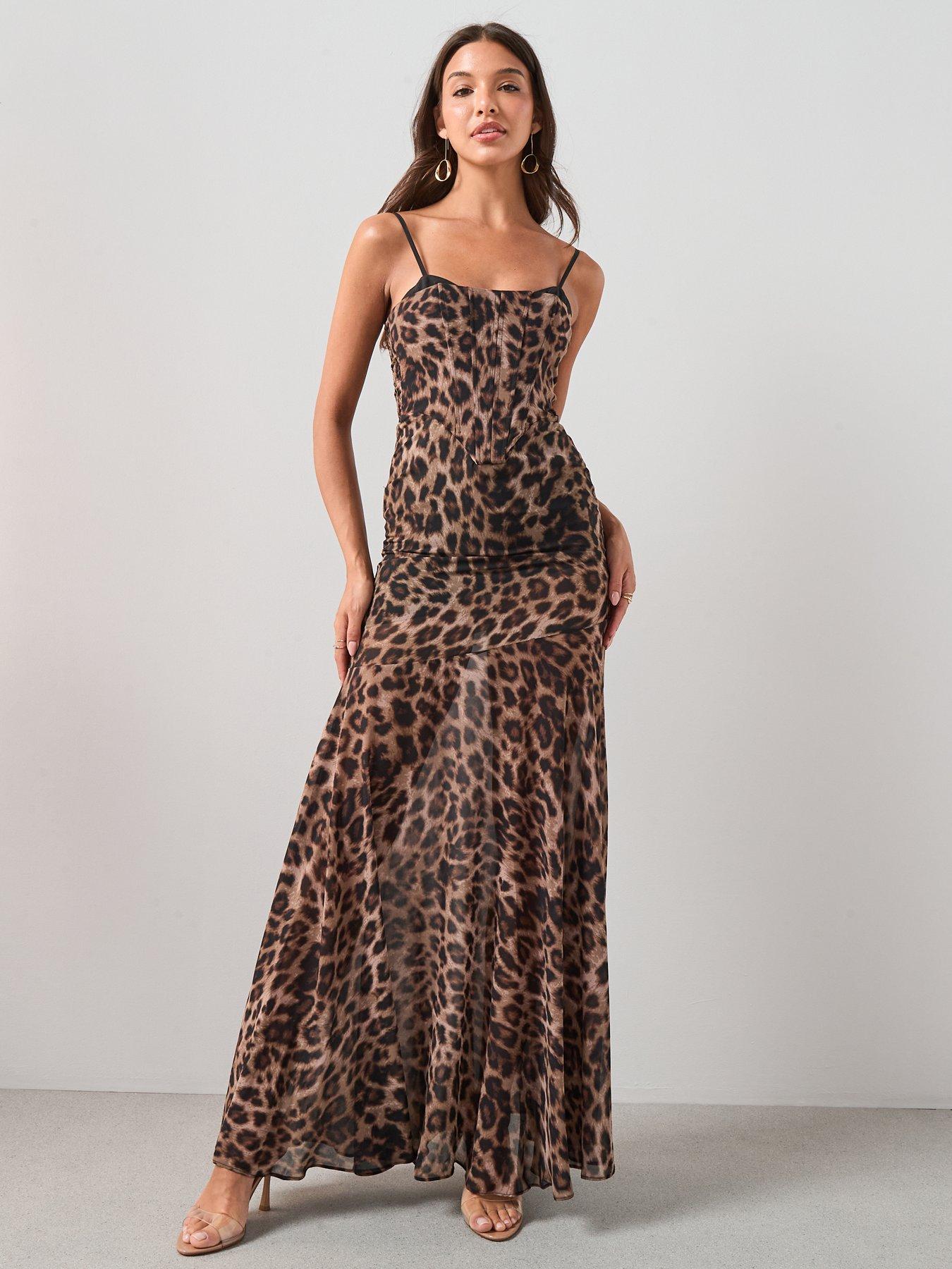 The Very Collection Corset Detail Animal Maxi Dress - Print