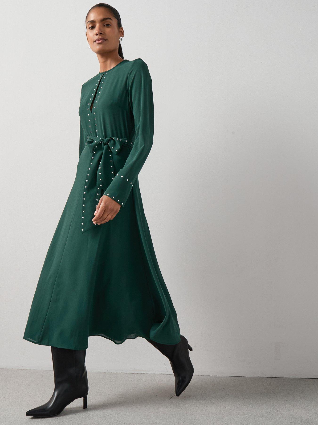 The Very Collection Stud Detail Midi Dress - Green