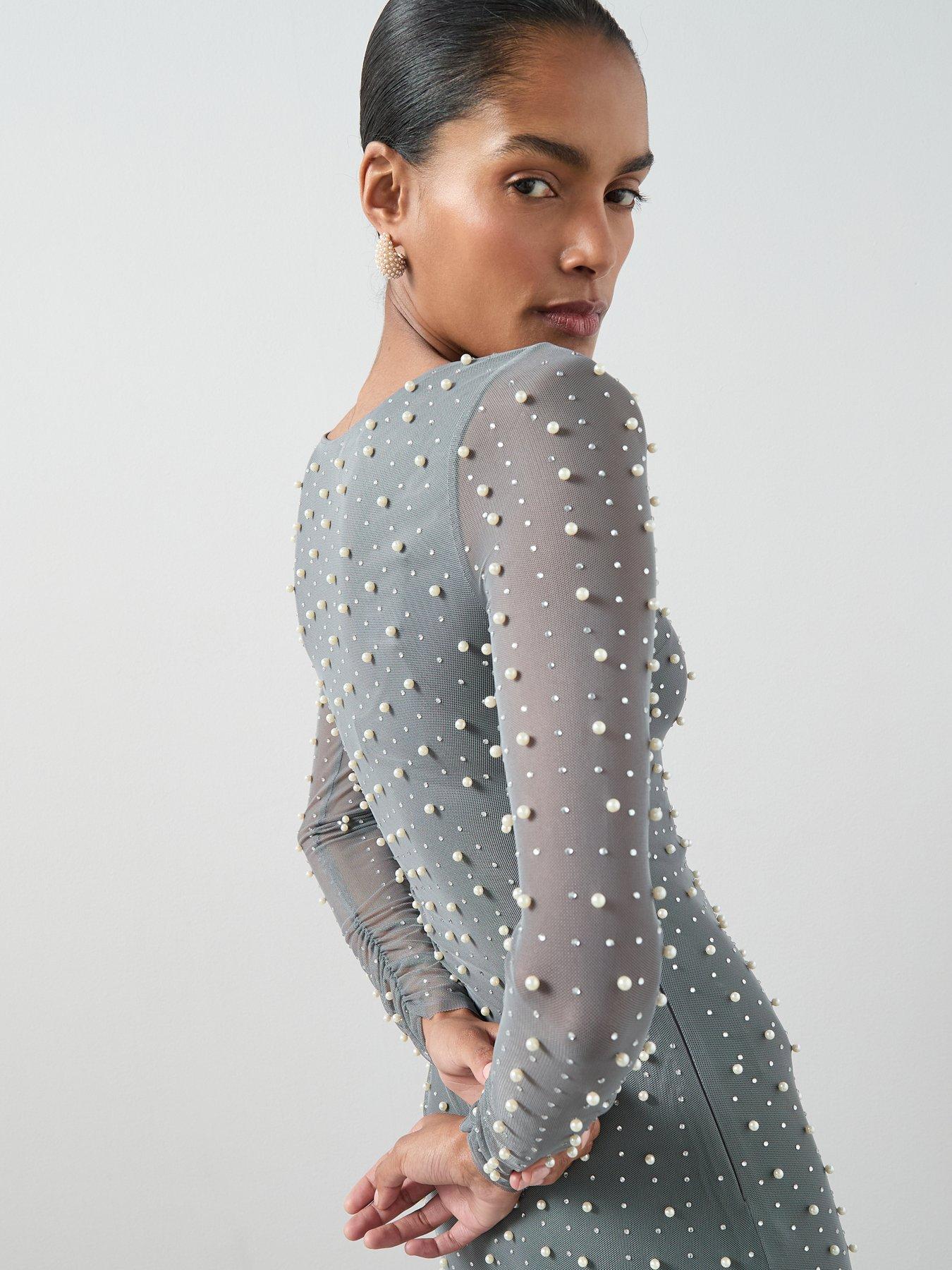 pearl mesh maxi dress Wishes For You Pearl Maxi Dress