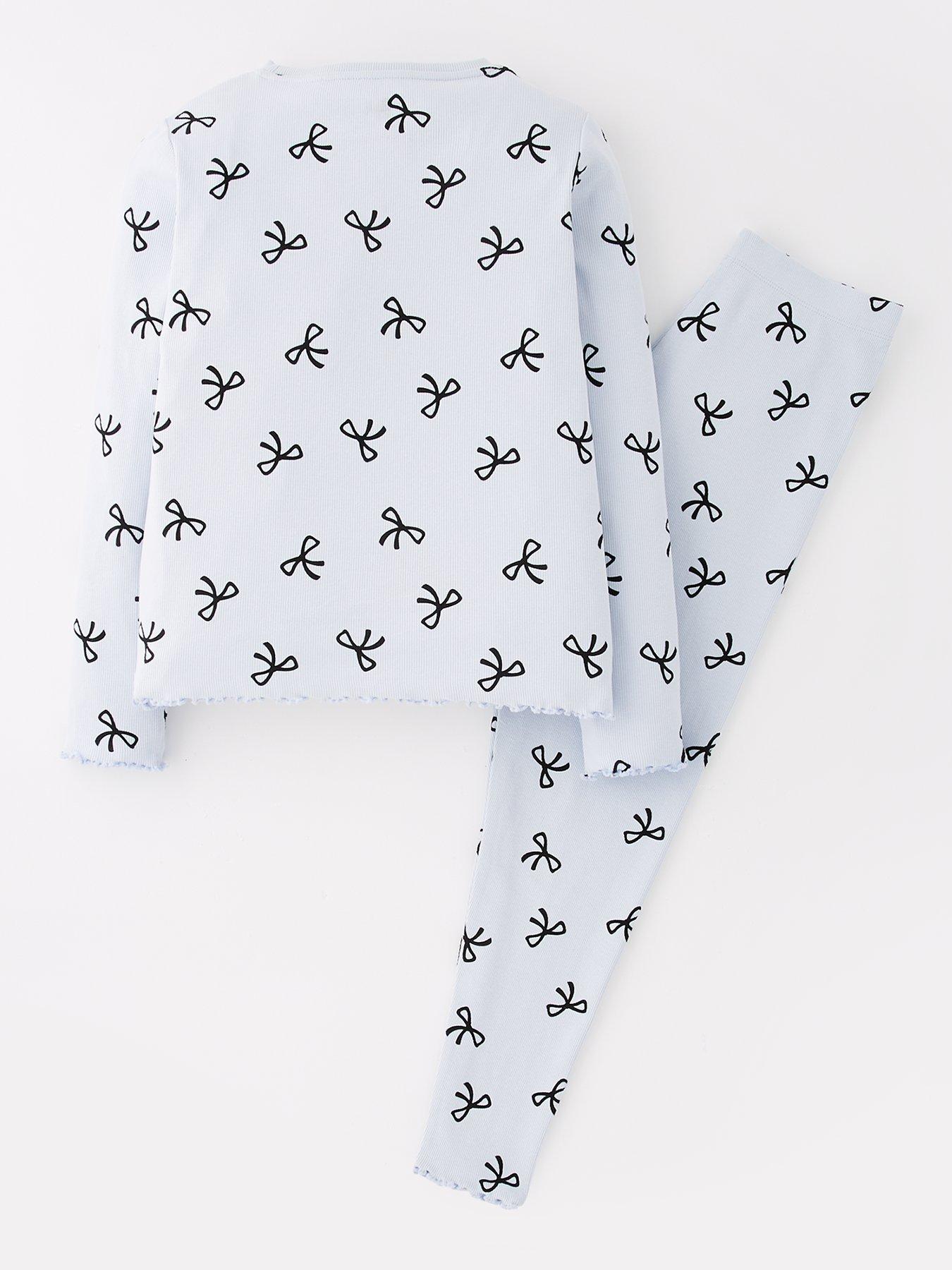 the-very-collection-girls-rib-long-sleeve-printed-pyjamas-multiback