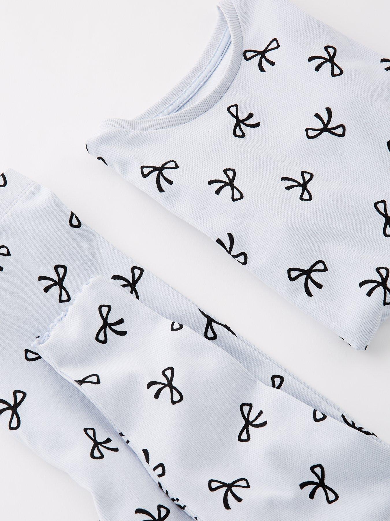the-very-collection-girls-rib-long-sleeve-printed-pyjamas-multidetail