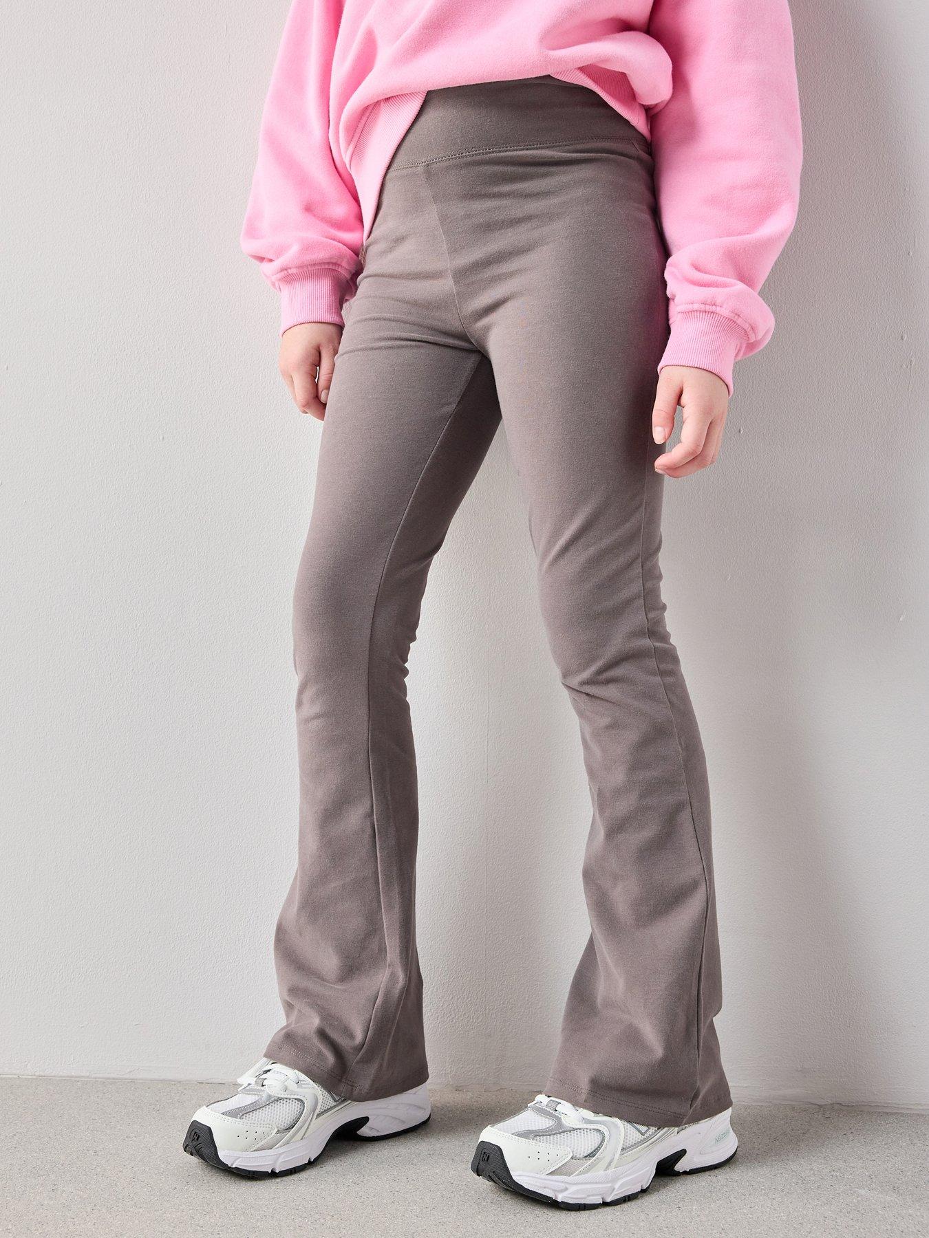 Image 1 of 6 of The Very Collection Girls Flare Cotton Basic Leggings - Dark Grey
