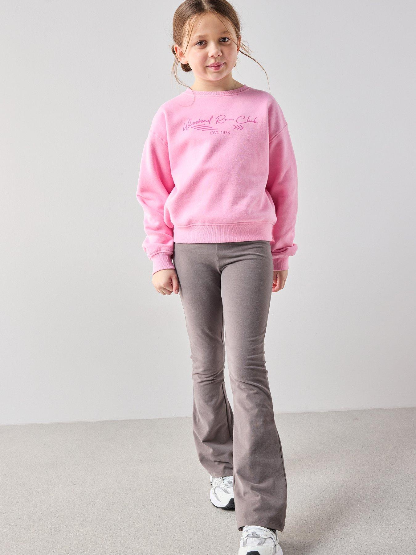 Image 3 of 6 of The Very Collection Girls Flare Cotton Basic Leggings - Dark Grey
