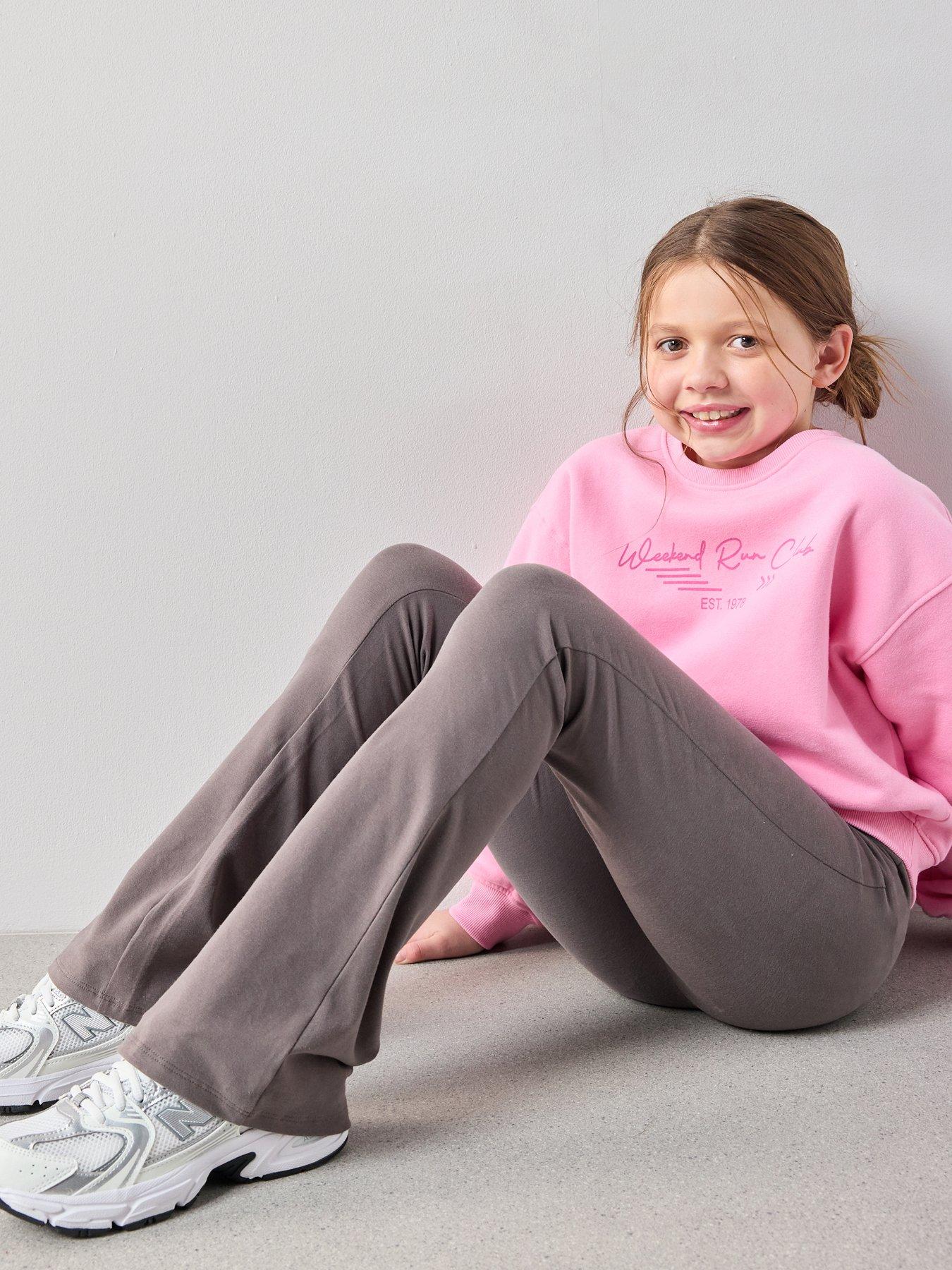 Image 5 of 6 of The Very Collection Girls Flare Cotton Basic Leggings - Dark Grey