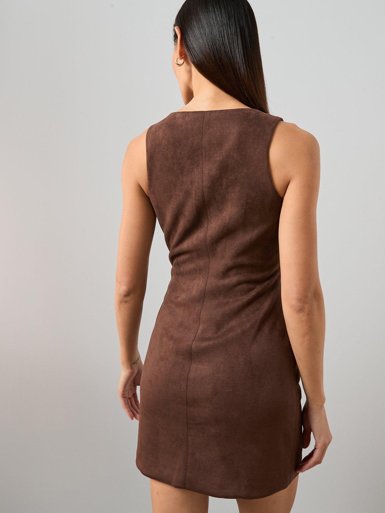 the-very-collection-suede-mini-shift-dress-brownstillFront