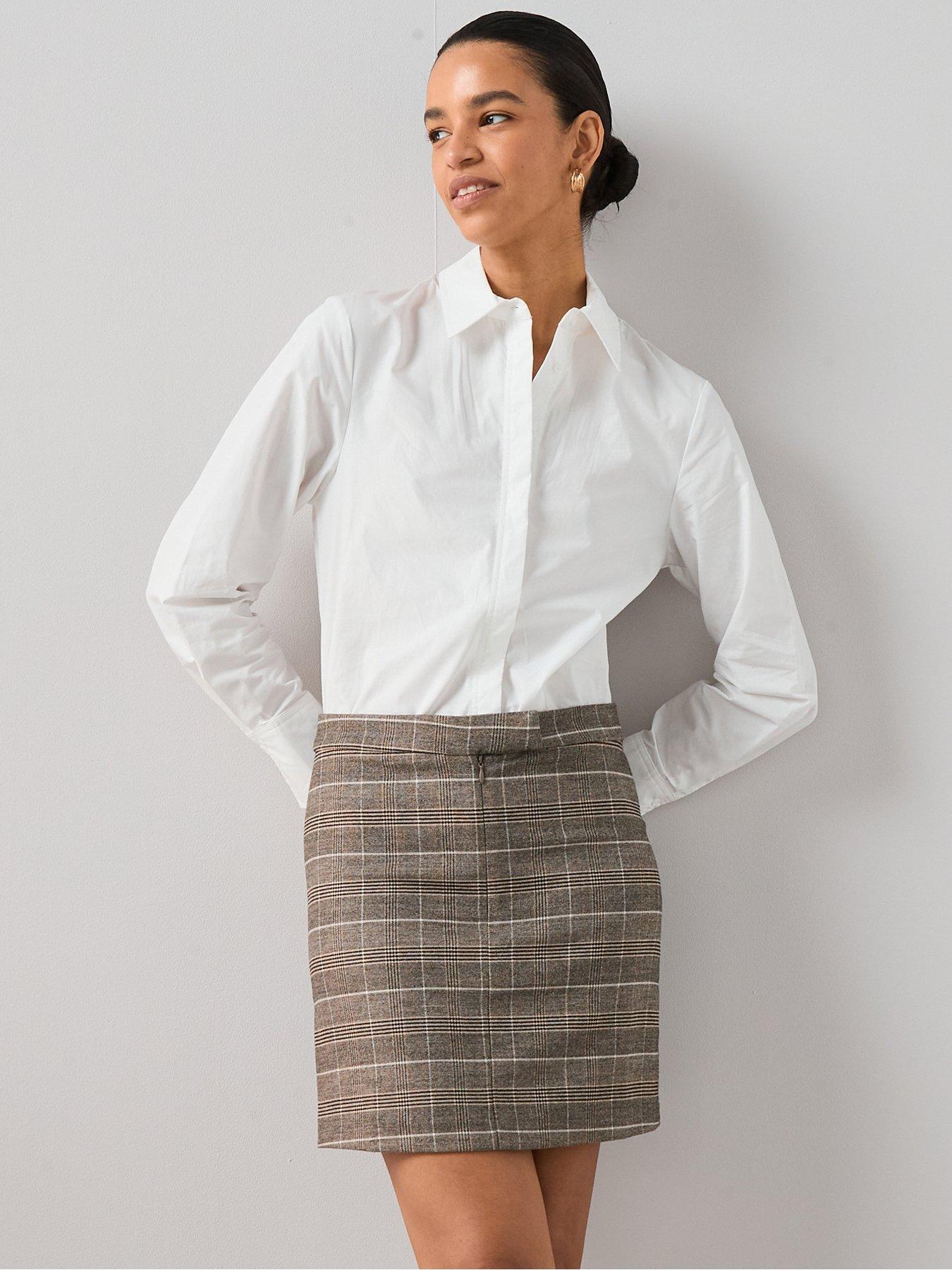 Image 1 of 6 of The Very Collection Check Mini 2In1 Shirt Dress - Print