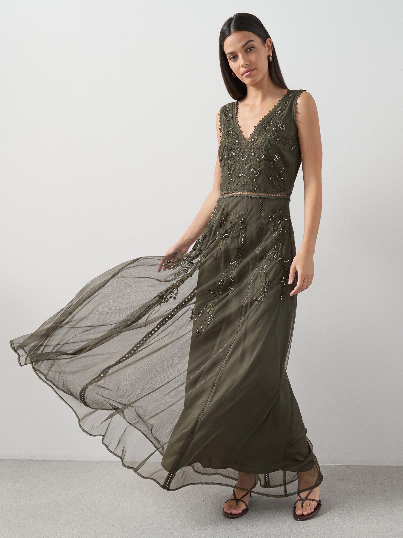 the-very-collection-embellished-tulle-maxi-dress-green