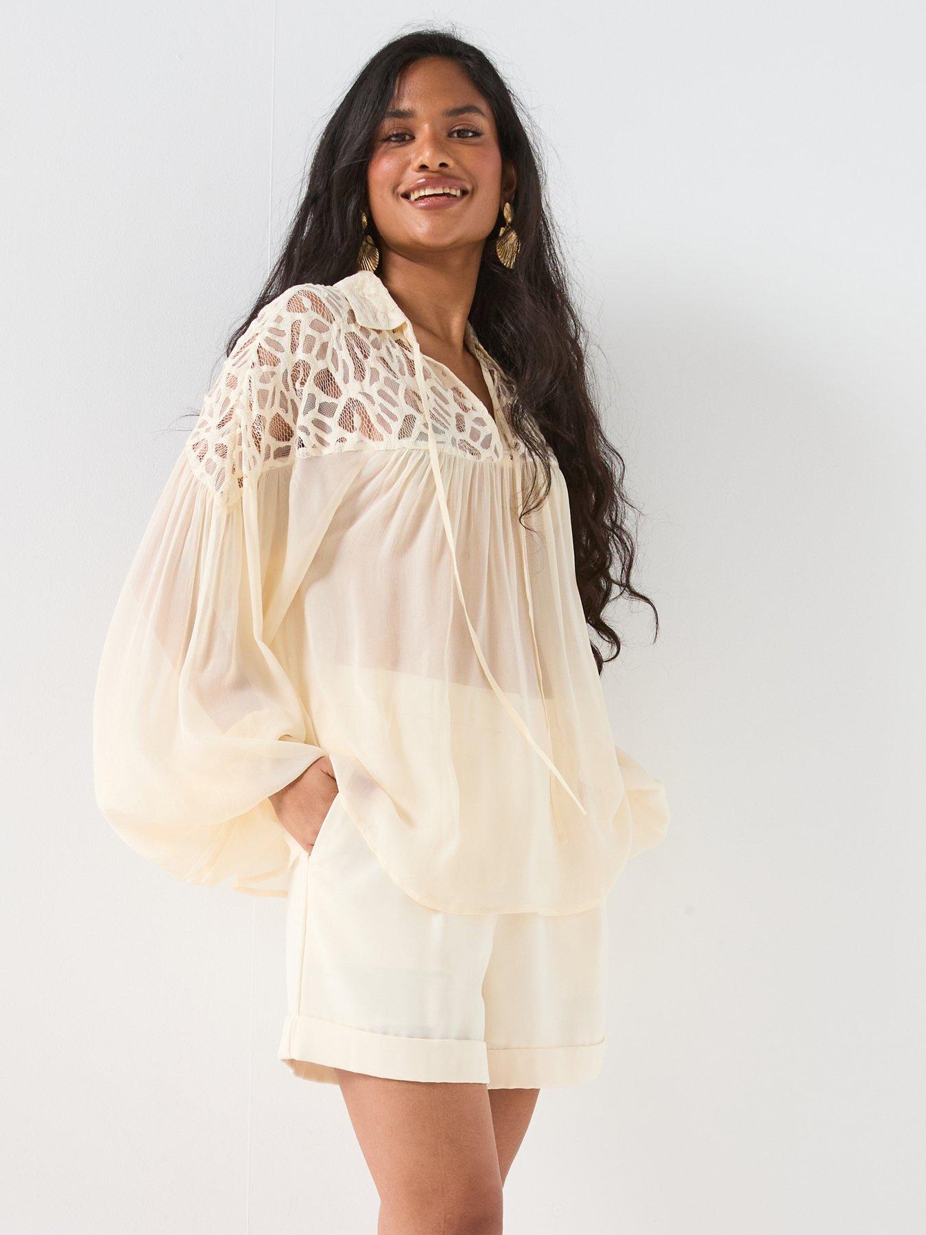 v-by-very-cutwork-floaty-blouse-creamfront