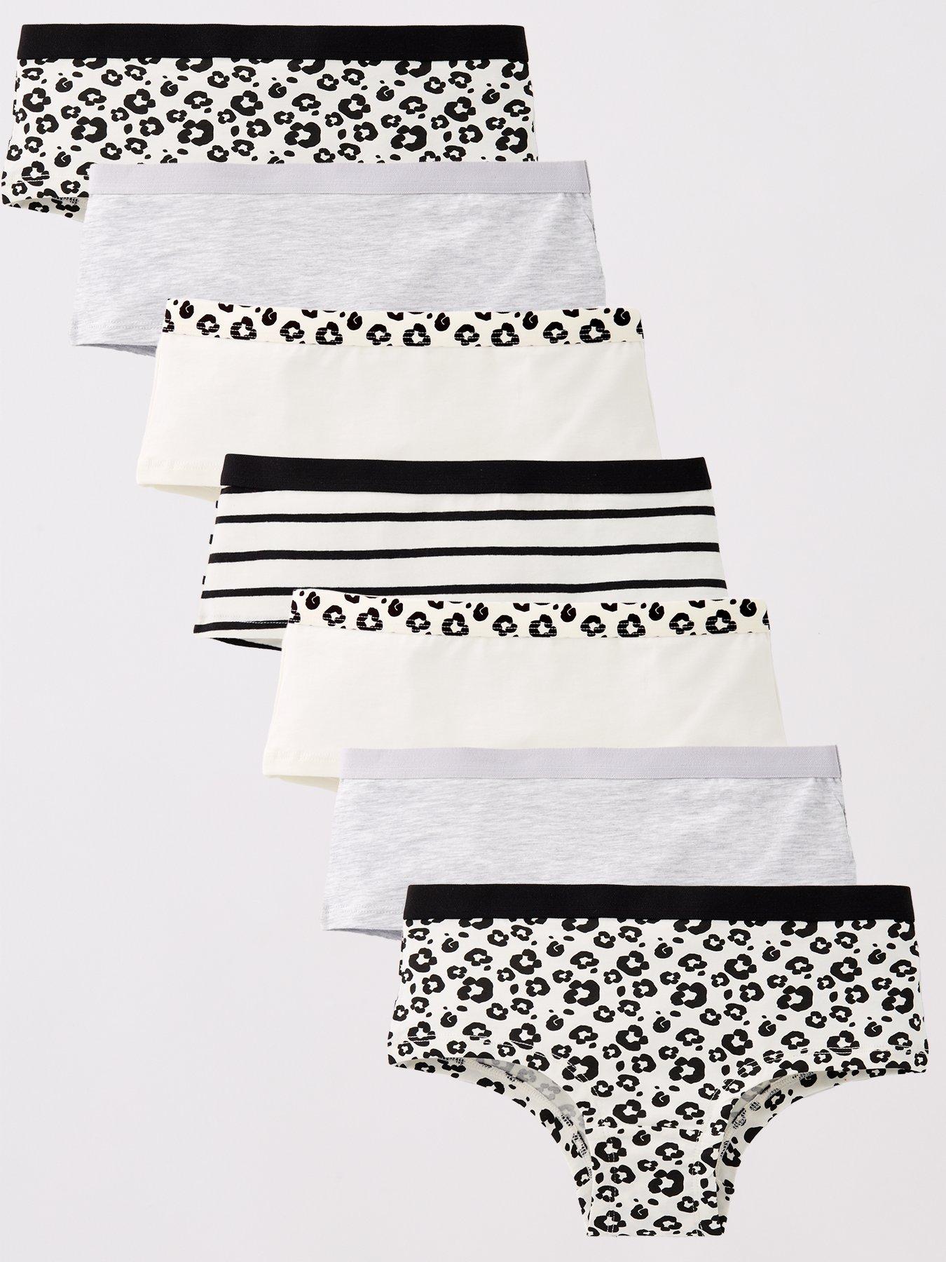 V by Very Girls 7 Pack Mono Print Briefs - Multi