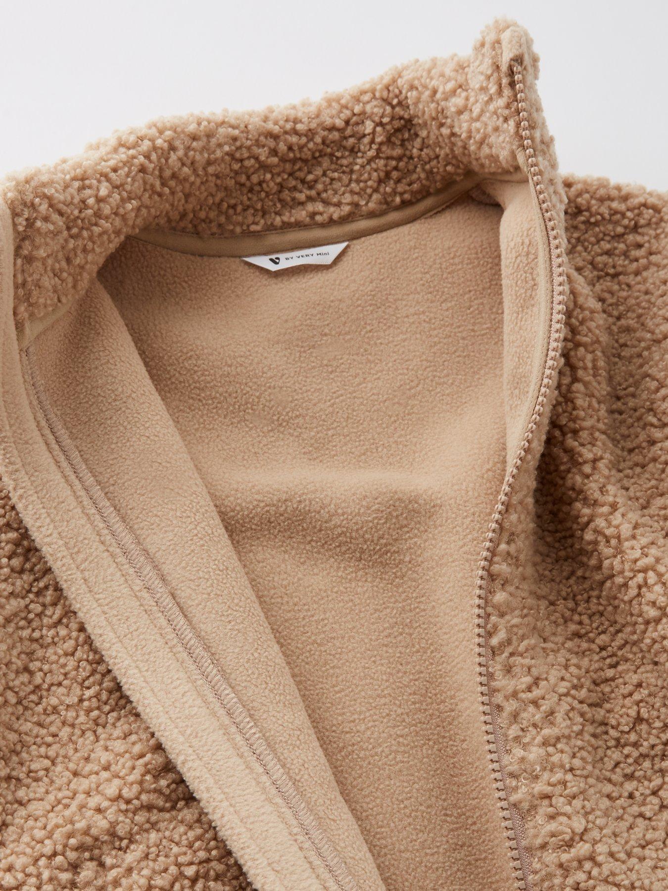 mini-v-by-very-boys-borg-funnel-neck-zip-up-jacket-browndetail