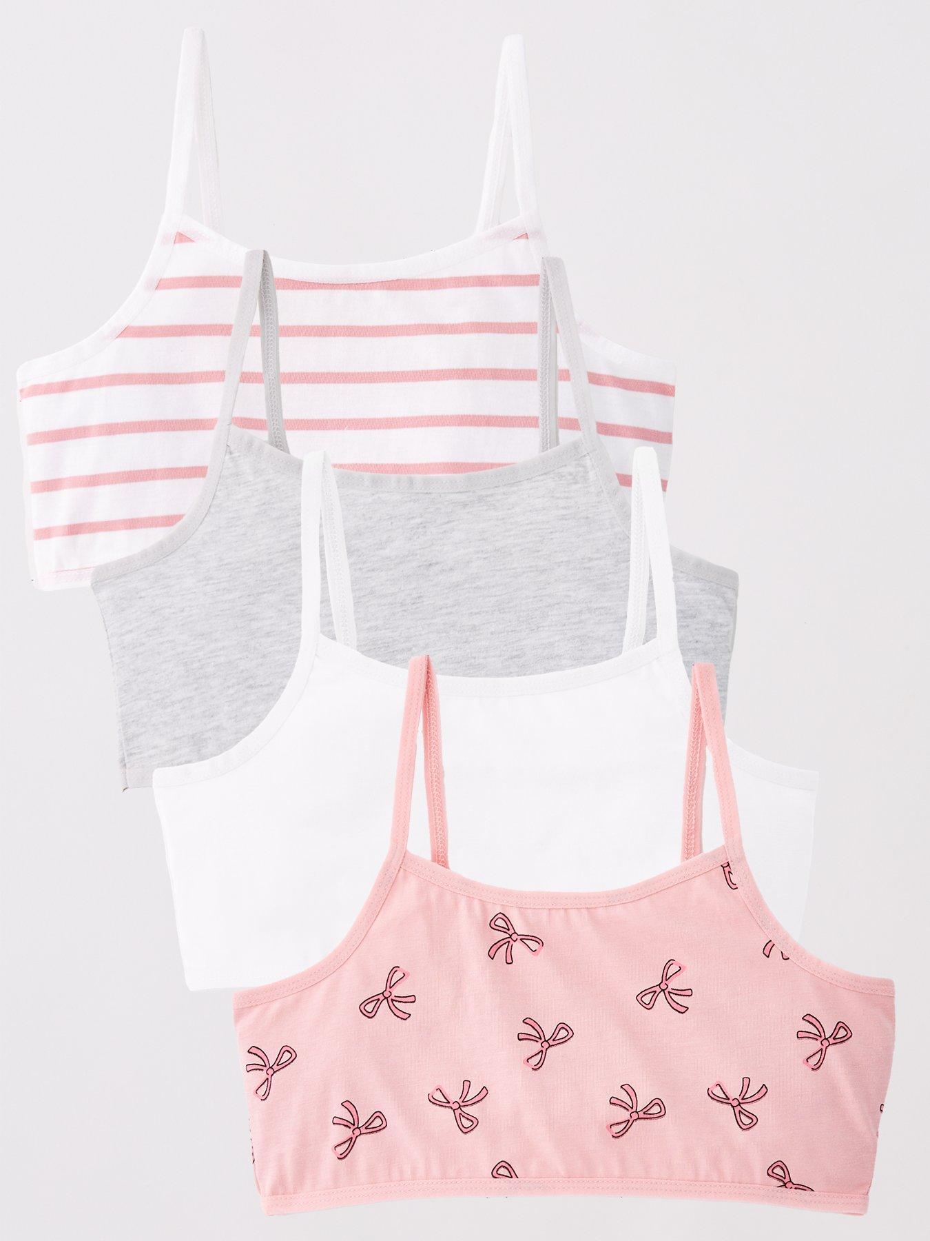 V by Very Girls 4 Pack Bow Crop Tops - Multi