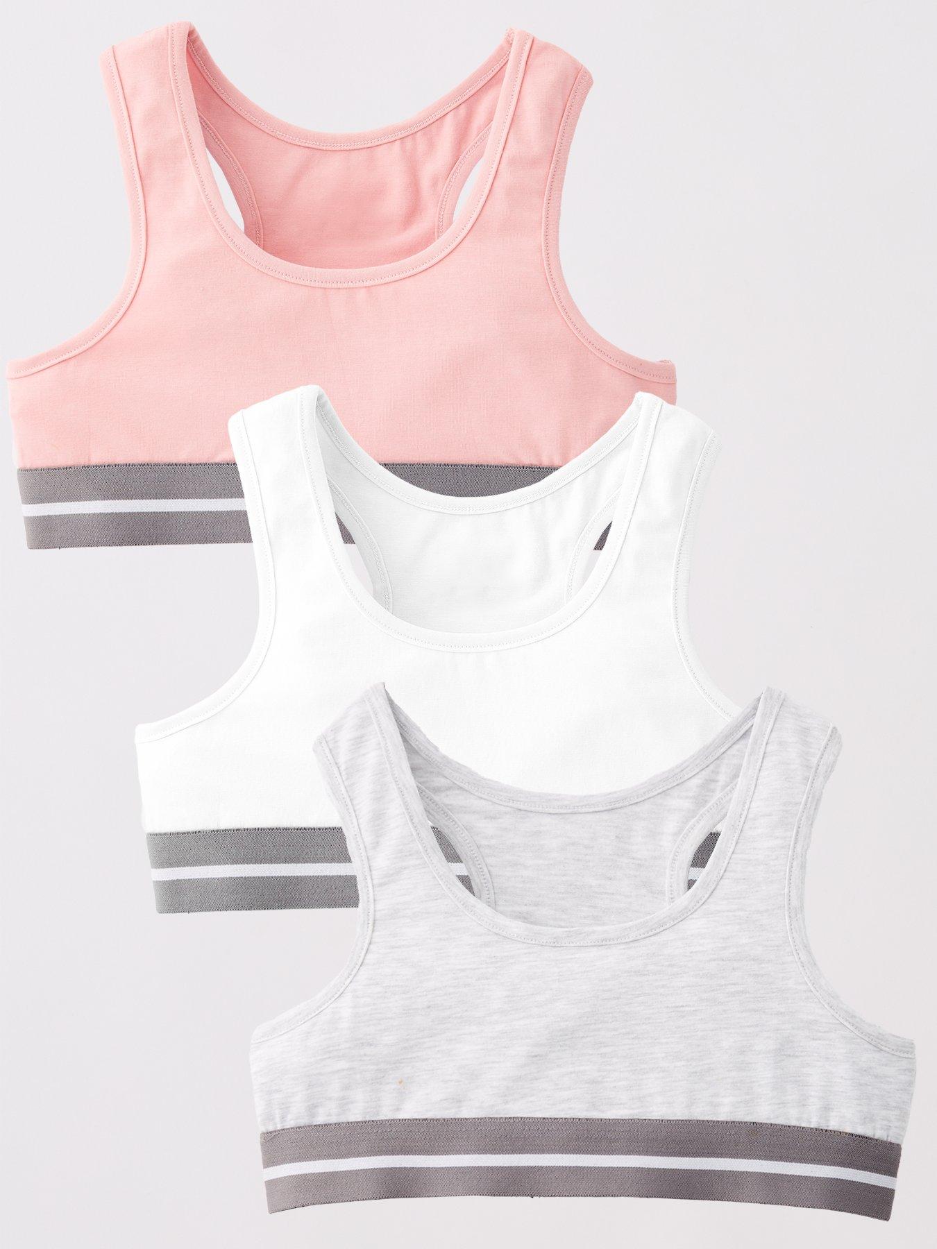 The Very Collection Girls 3 Pack Sporty Crop Top - Multi