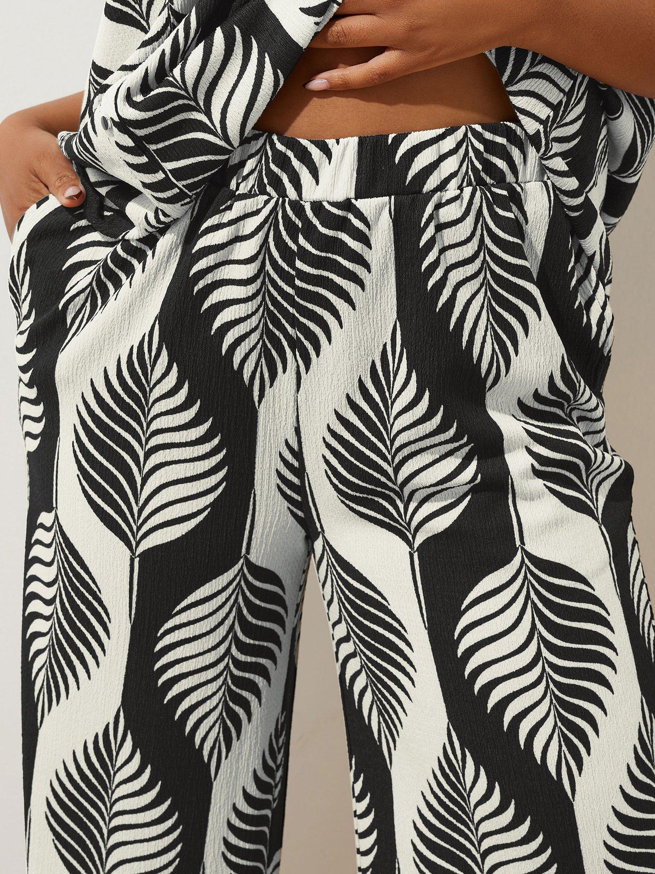 yours-curve-textured-wide-leg-trouseroutfit