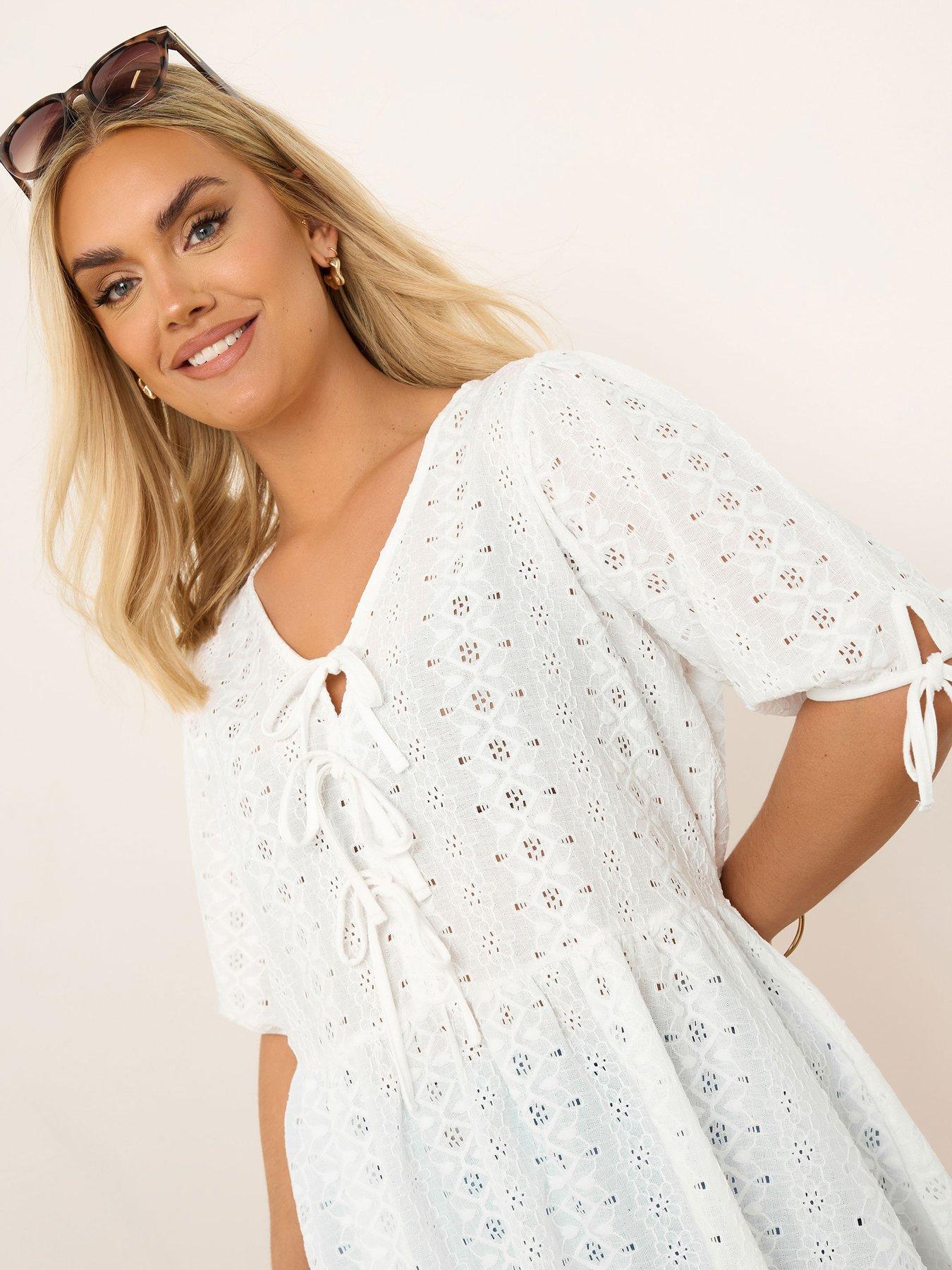 yours-curve-tie-front-peplum-top-whiteoutfit