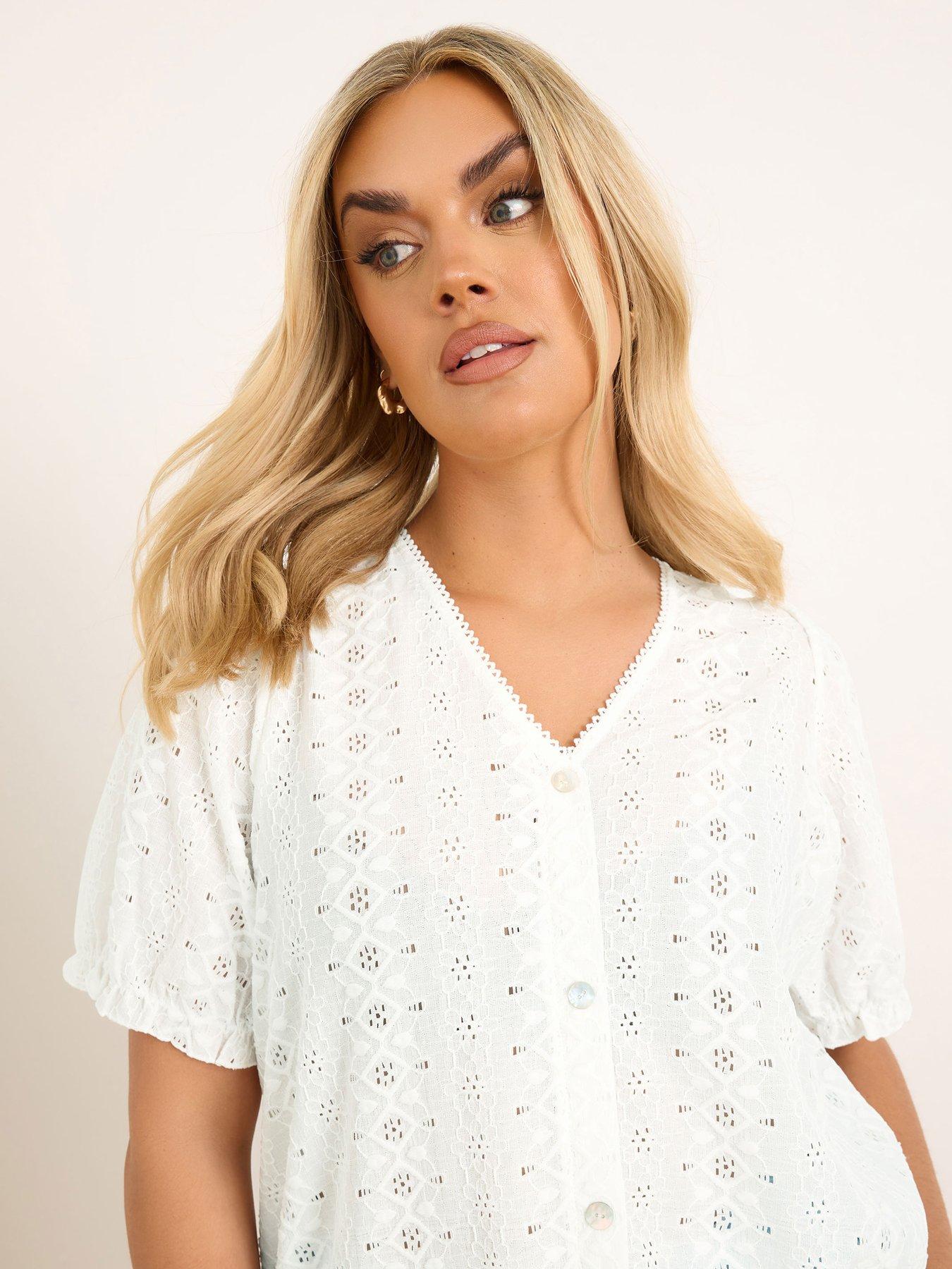 yours-curve-puff-sleeve-anglaise-blouse-whiteoutfit