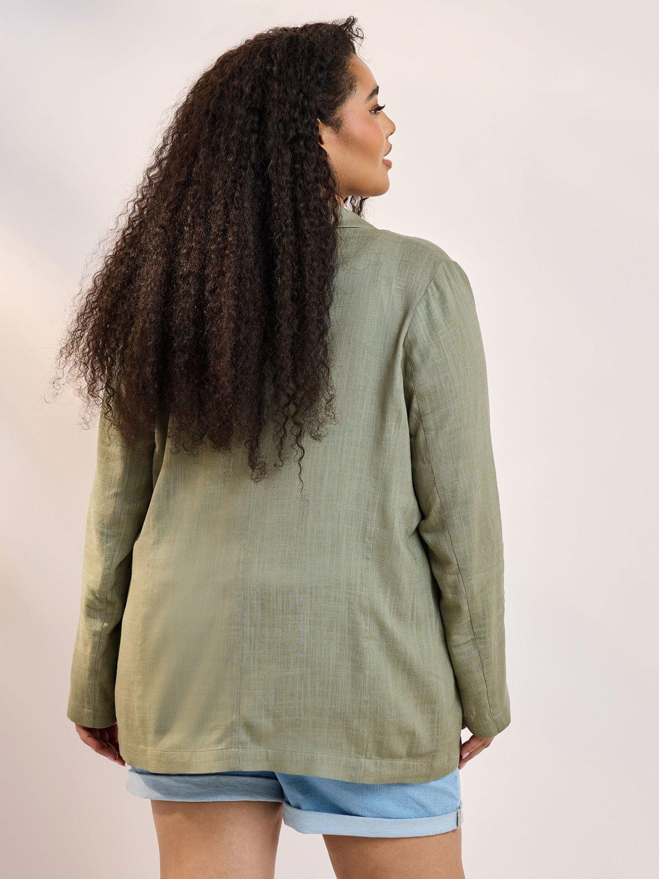 yours-curve-relaxed-unlined-blazer-greenstillFront