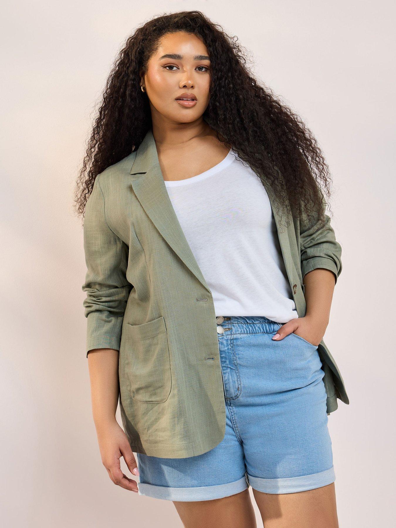 yours-curve-relaxed-unlined-blazer-greenoutfit