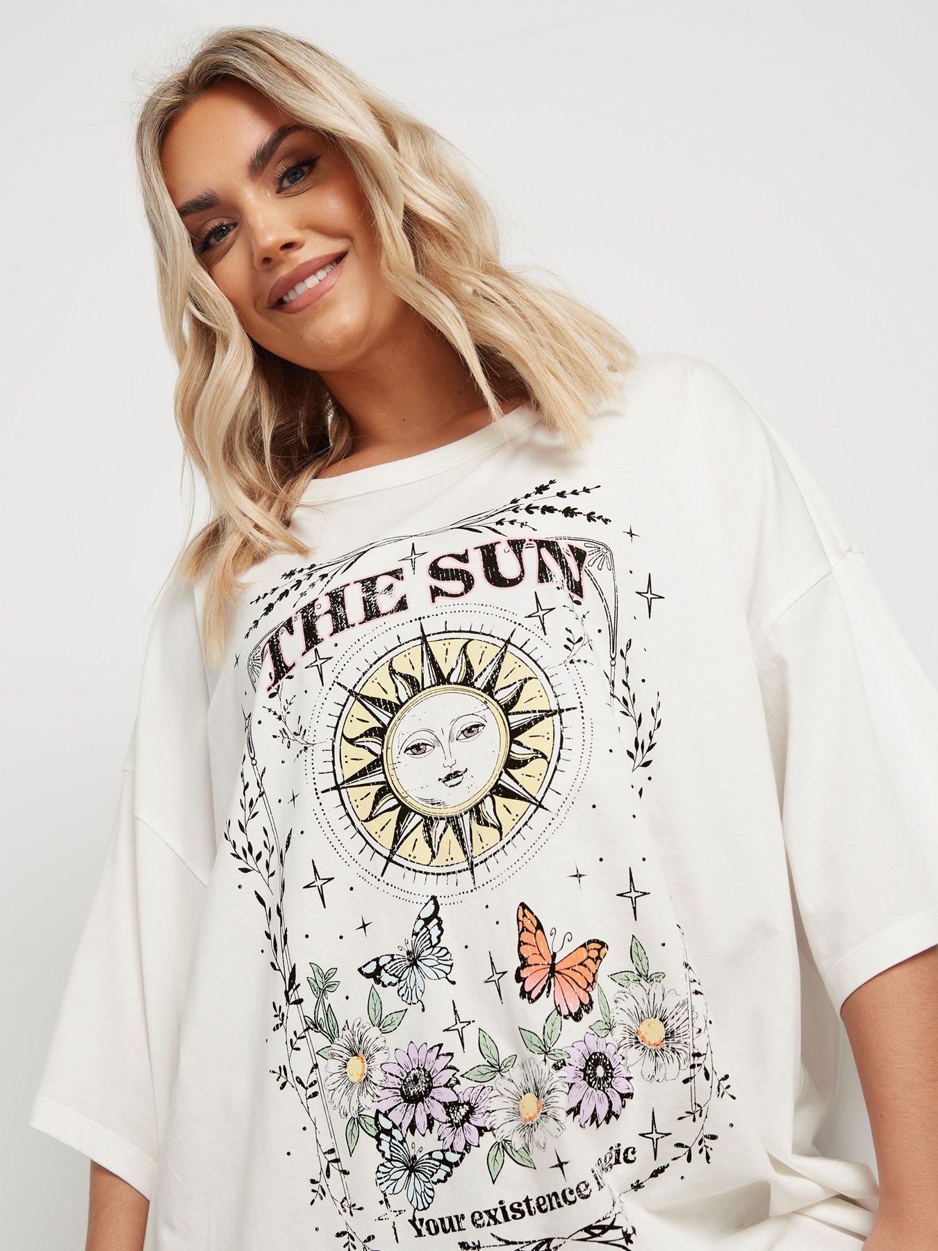 yours-curve-placement-print-oversized-boxy-t-shirtoutfit