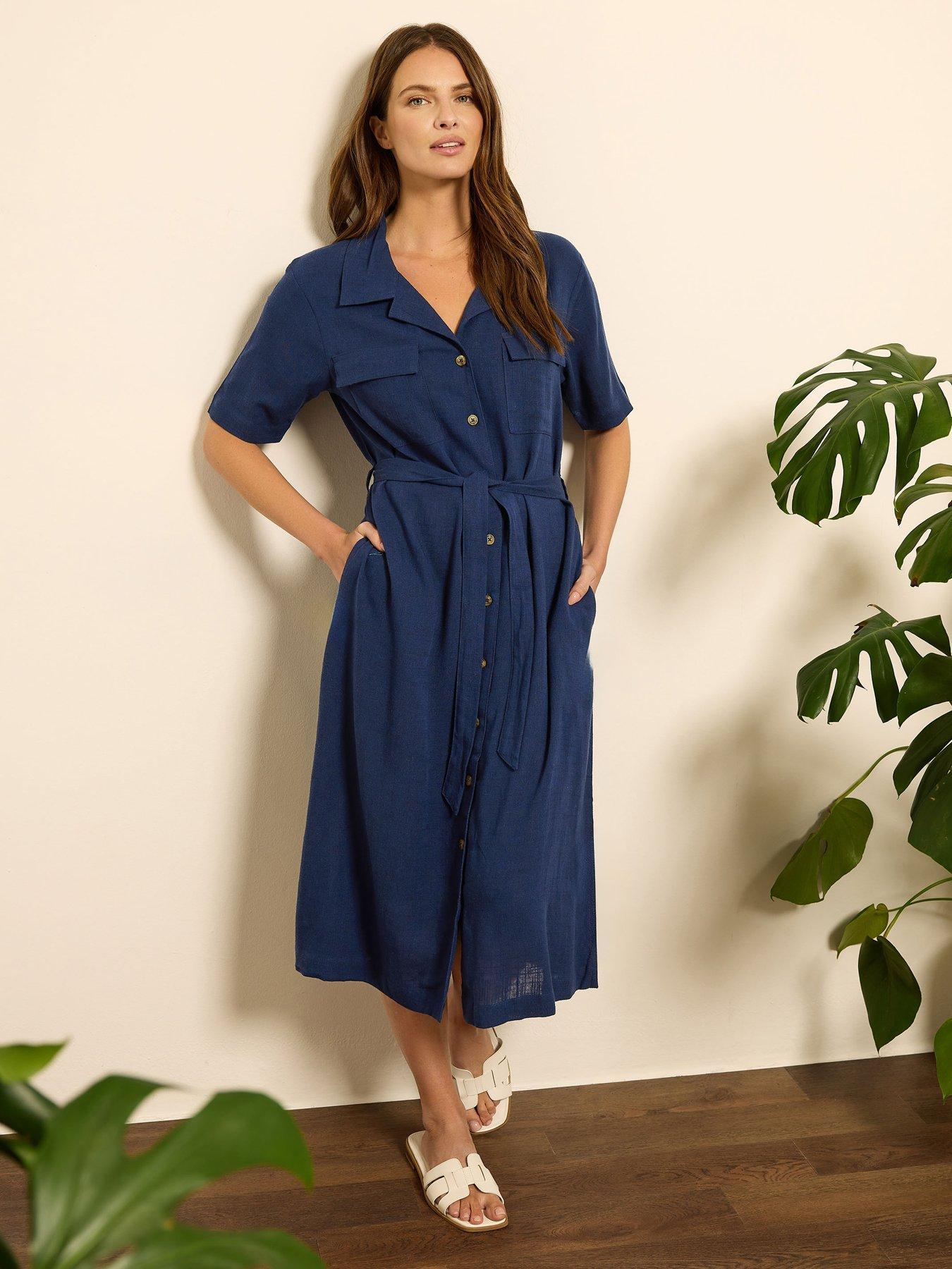 undefined Button Shirt Dress