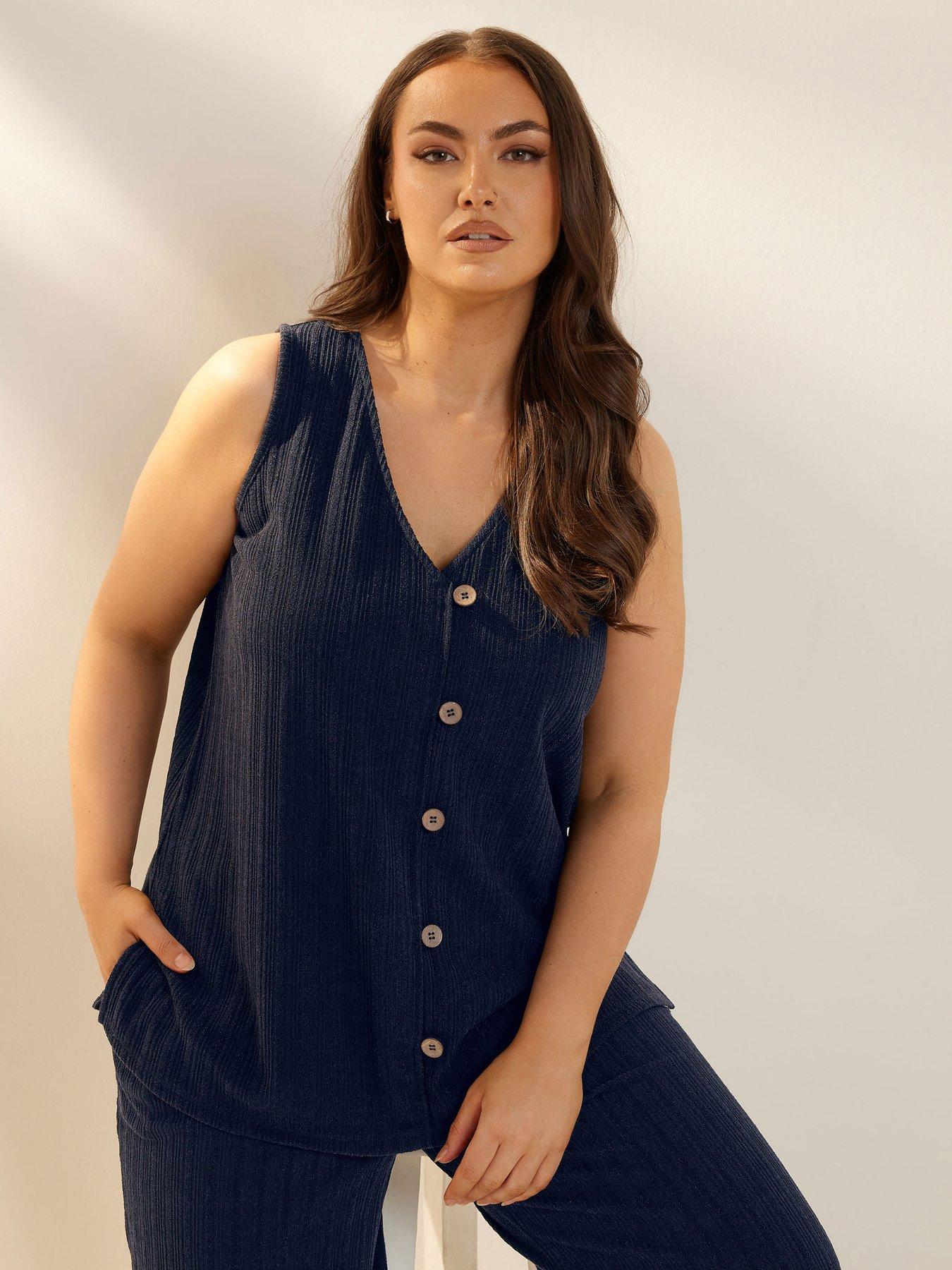 undefined Curve Button Waistcoat - Blue