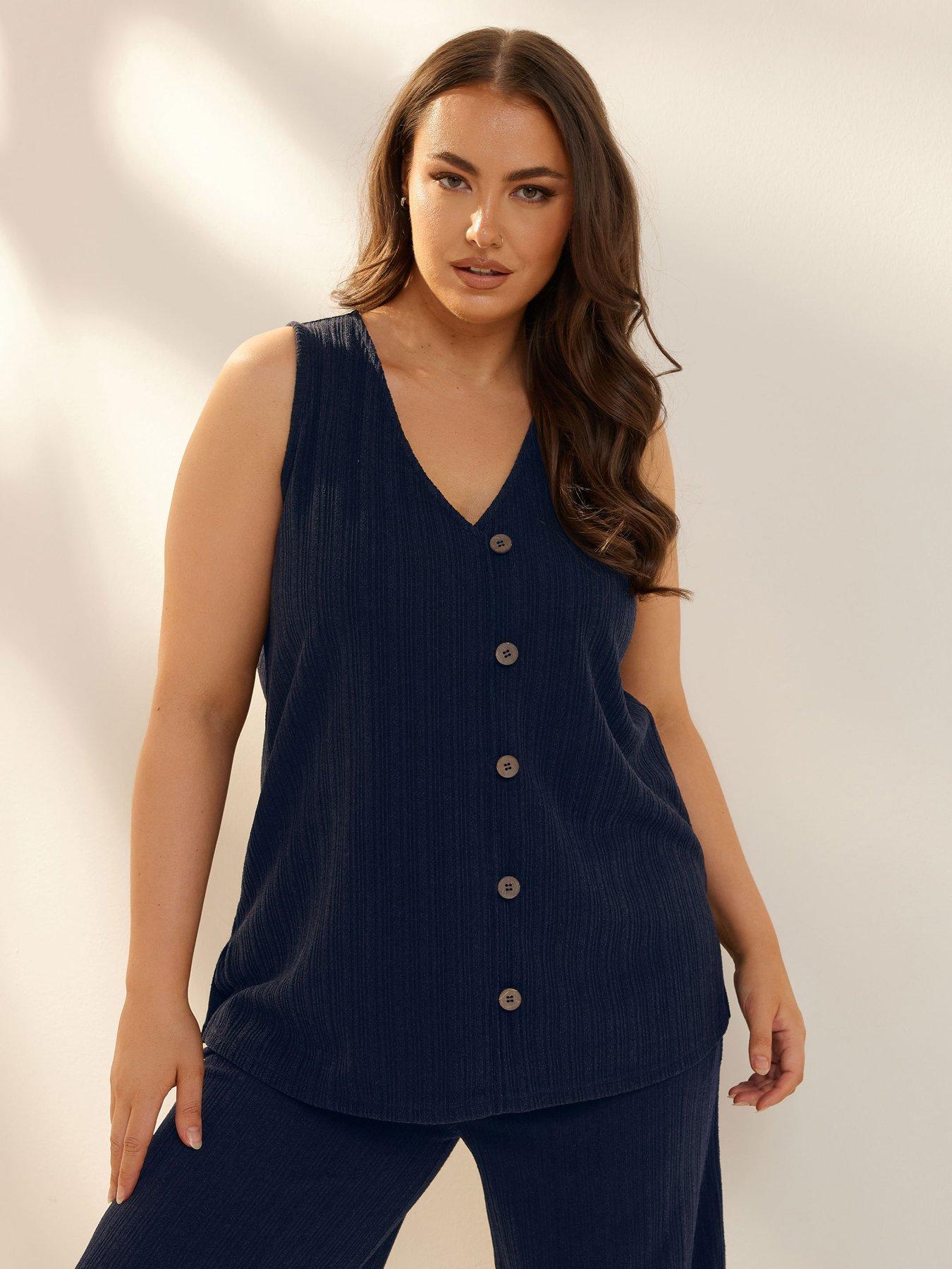 yours-curve-button-waistcoat-blueoutfit