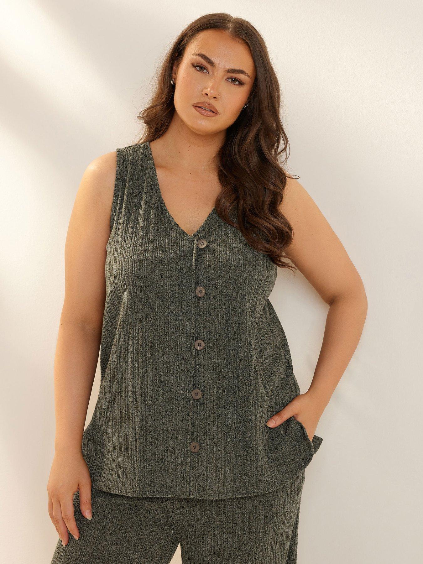 Image of Yours Curve Button Waistcoat - Green