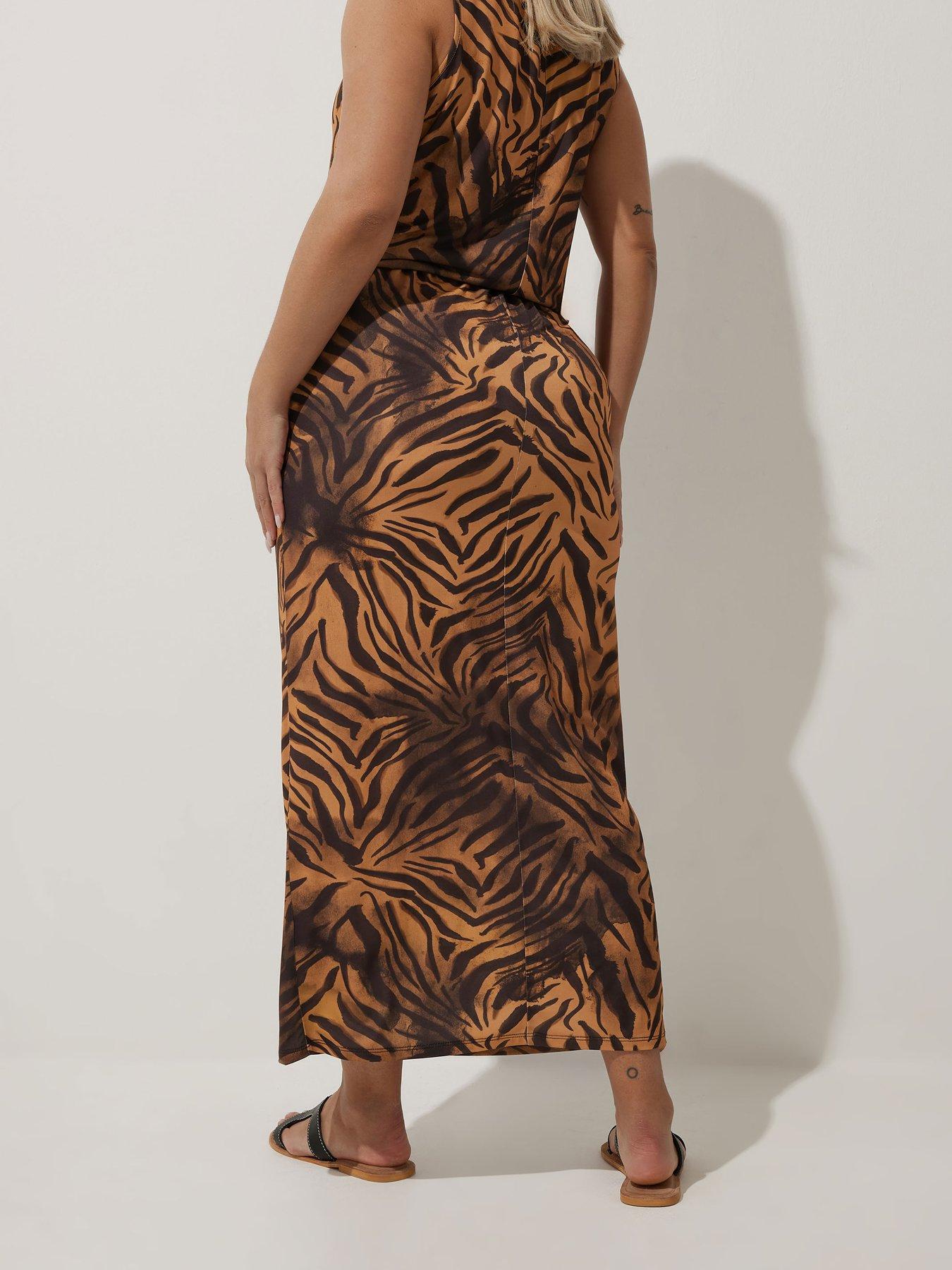 Image 2 of 3 of Yours Curve Zebra Print Skirt