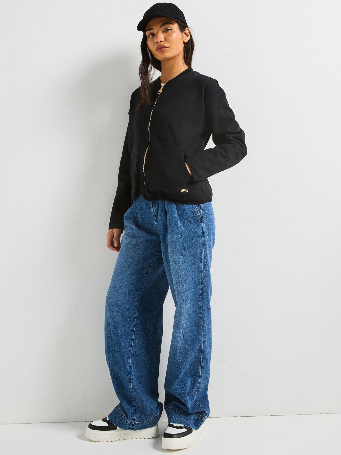 Image 3 of 5 of Barbour International Clara Sweat Bomber Jacket - Black