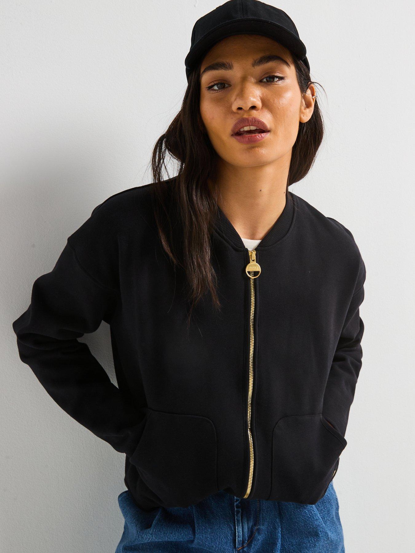 Image 5 of 5 of Barbour International Clara Sweat Bomber Jacket - Black
