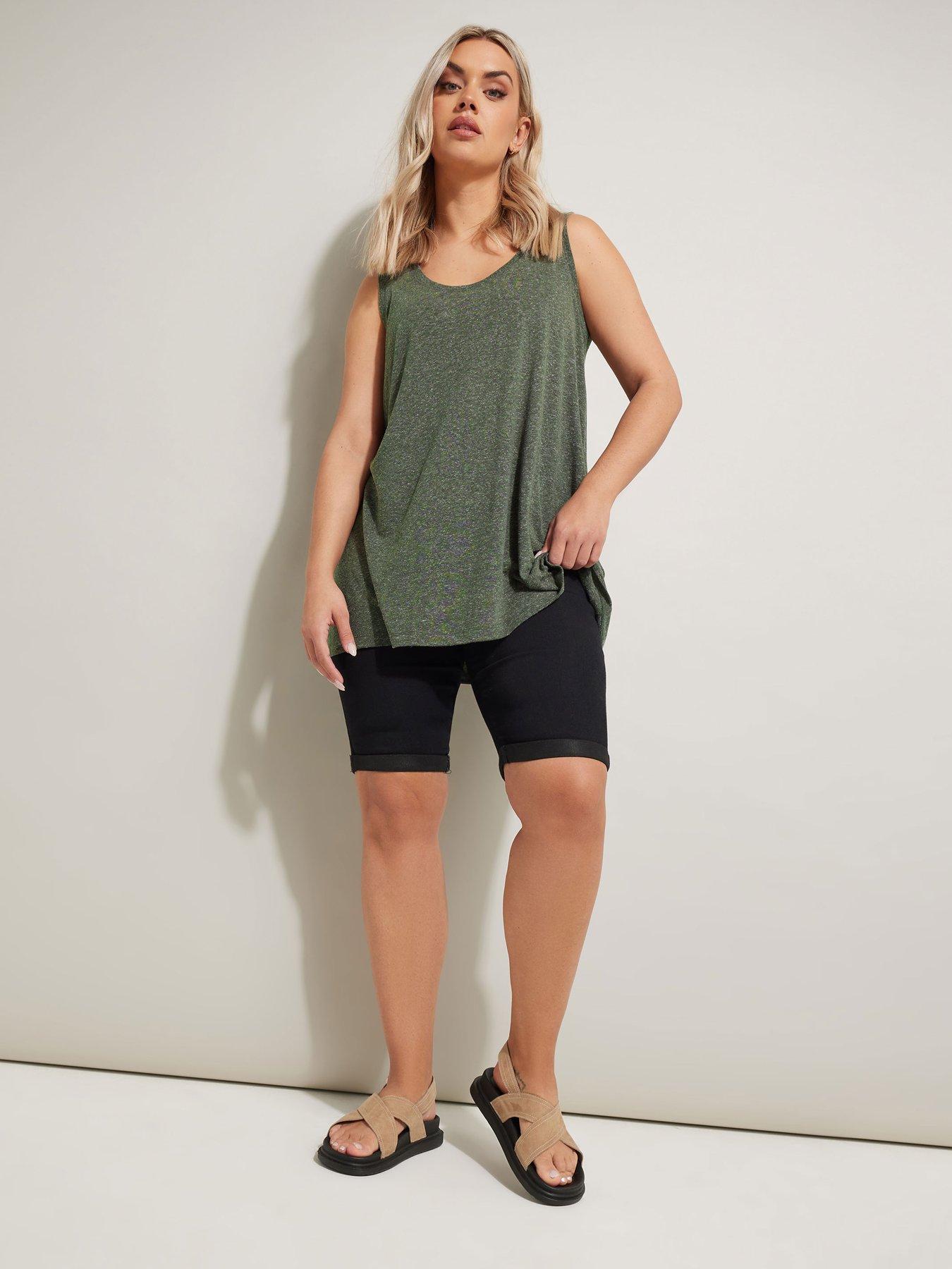 yours-curve-linen-look-vest-greenback