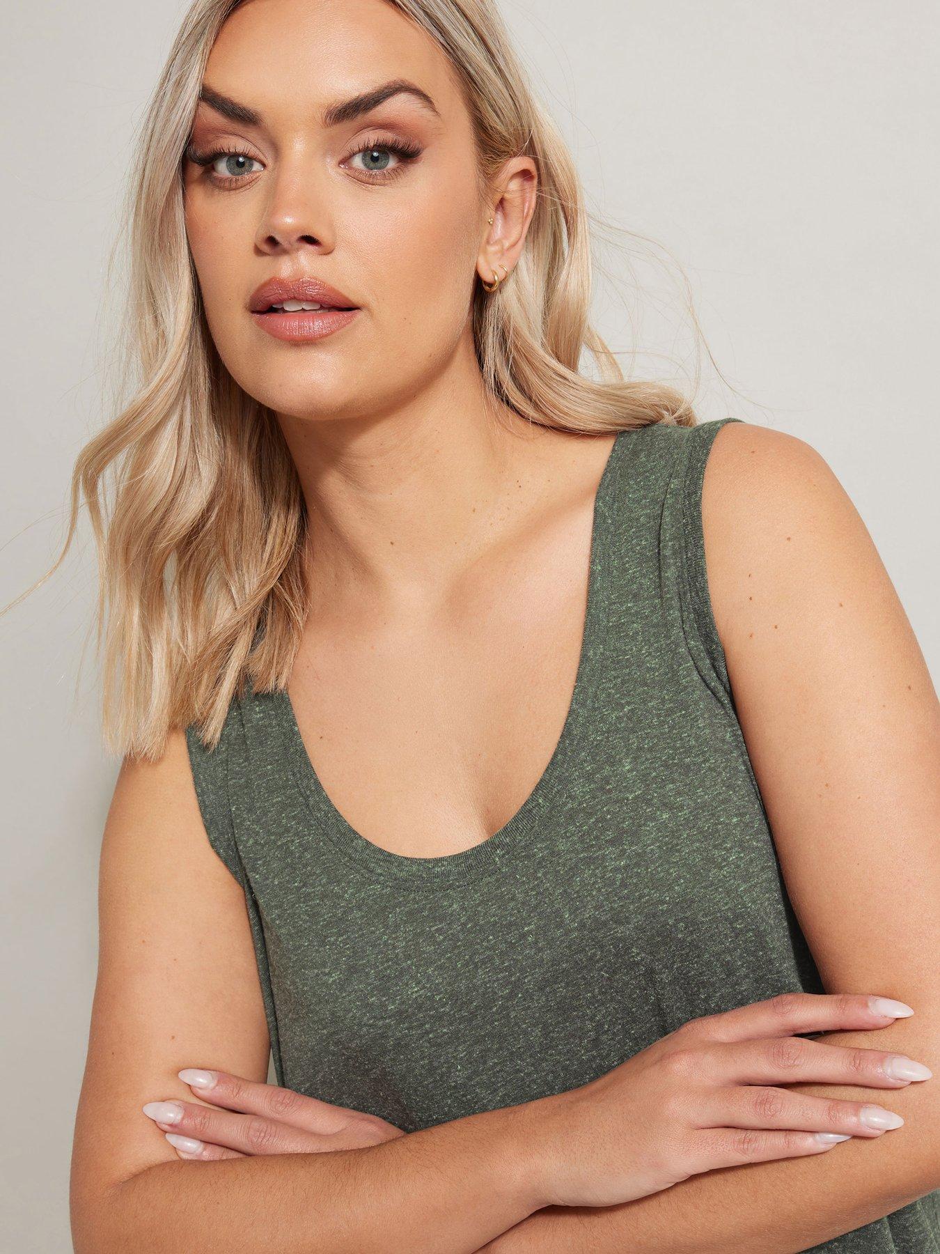 yours-curve-linen-look-vest-greenoutfit