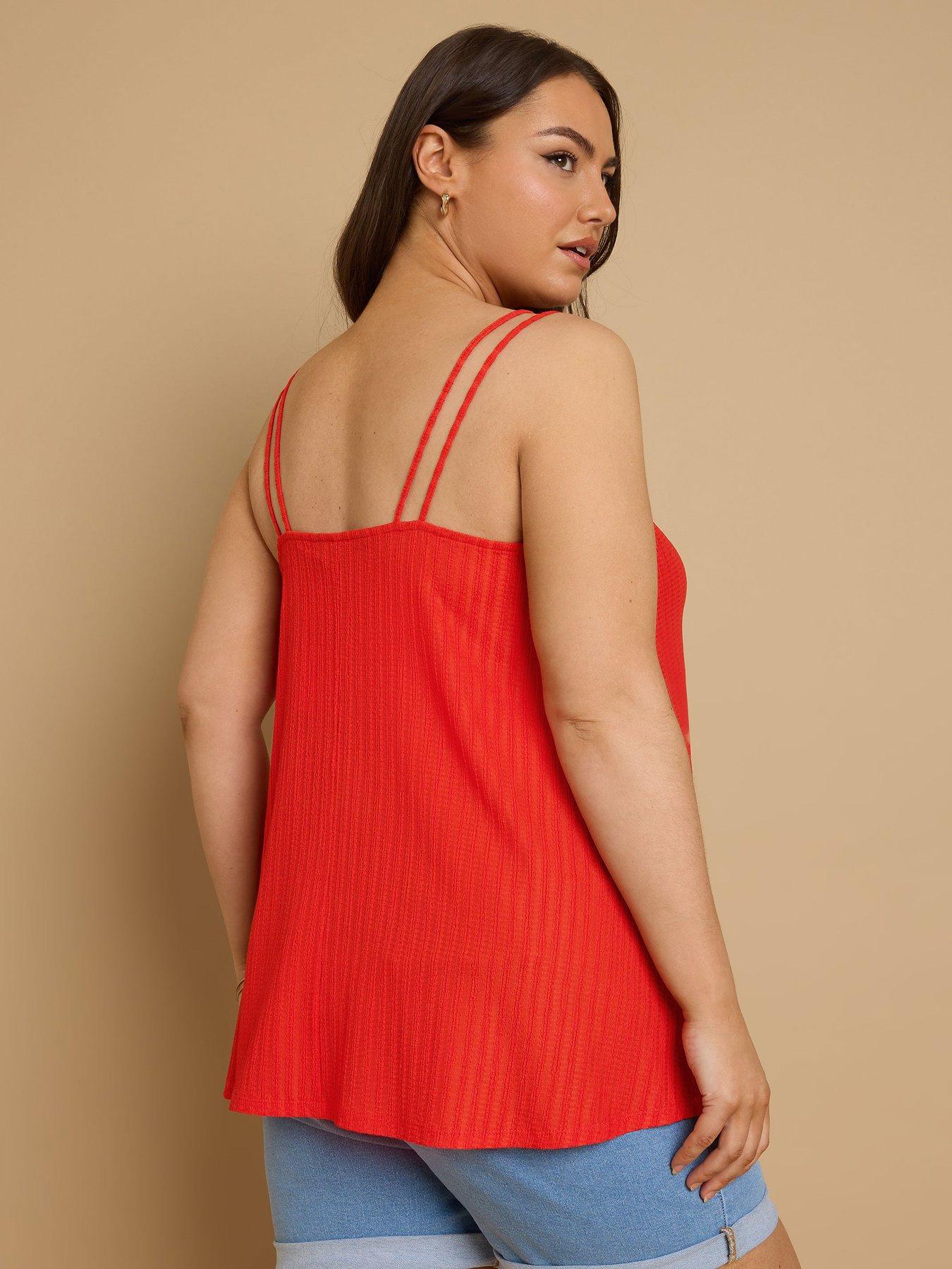 Image 2 of 4 of Yours Curve Double Strap Cami Top - Orange