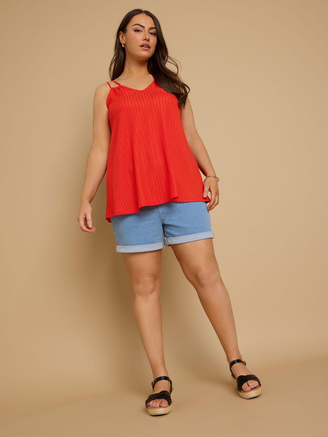 Image 3 of 4 of Yours Curve Double Strap Cami Top - Orange