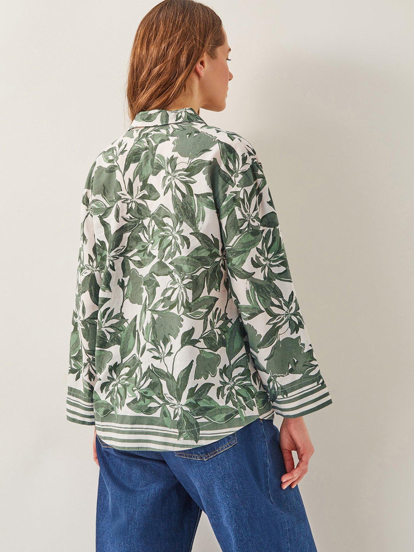 monsoon-clover-printed-top-greenstillFront
