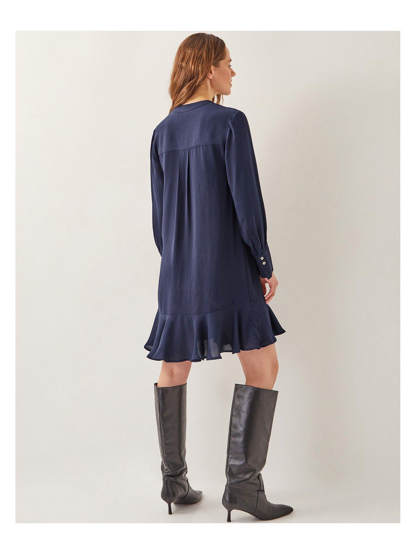 Image 2 of 5 of Monsoon Lara Frill Dress - Navy