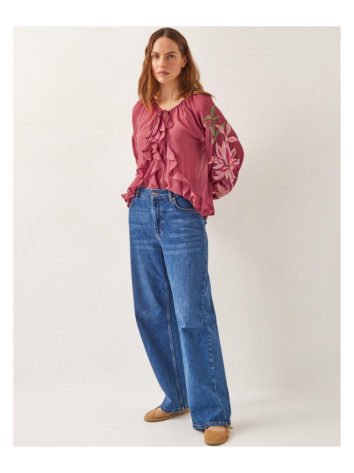 Image 4 of 5 of Monsoon Natalia Embellished Blouse - Pink