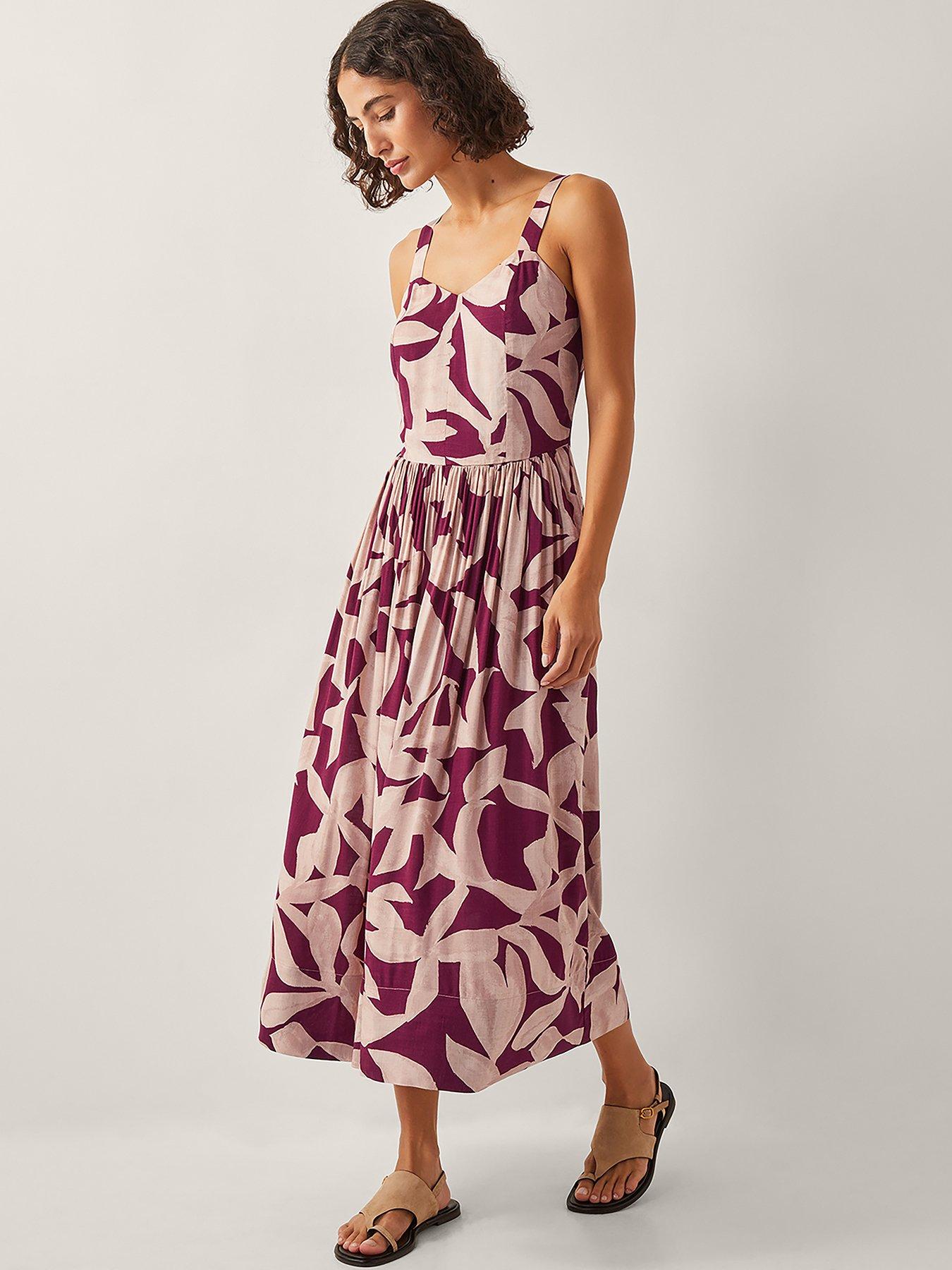 monsoon-annie-print-dress-burgundyfront