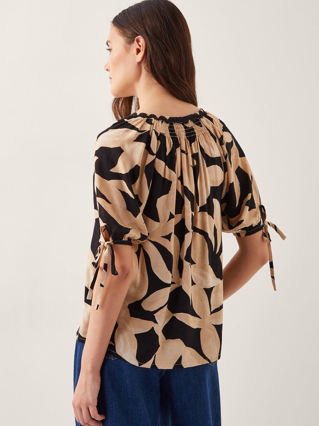 Image 2 of 4 of Monsoon Annie Print Top - Black