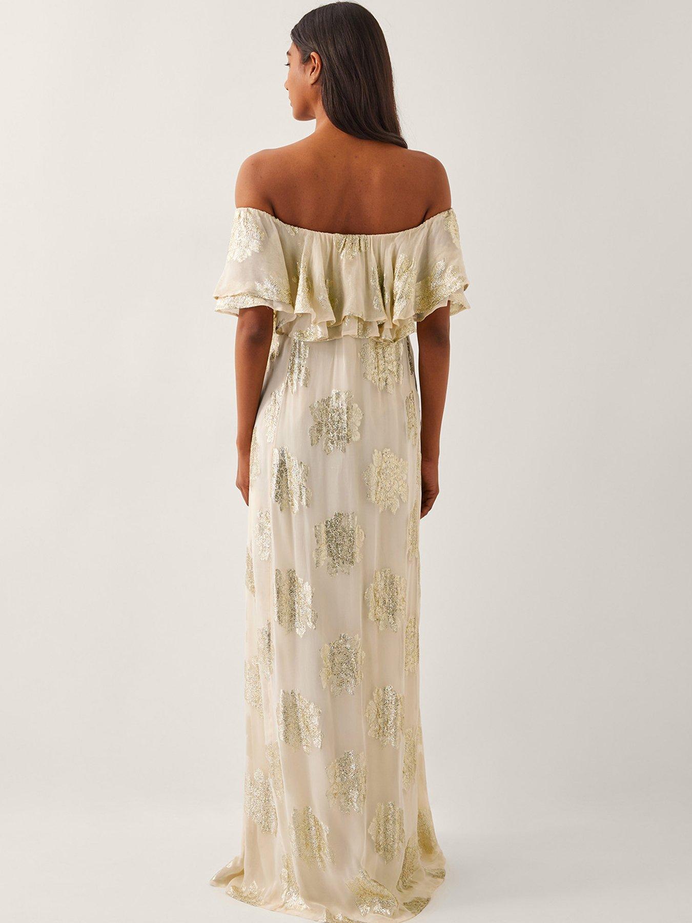 Image 2 of 5 of Monsoon Lyra Lurex Dress - Ivory