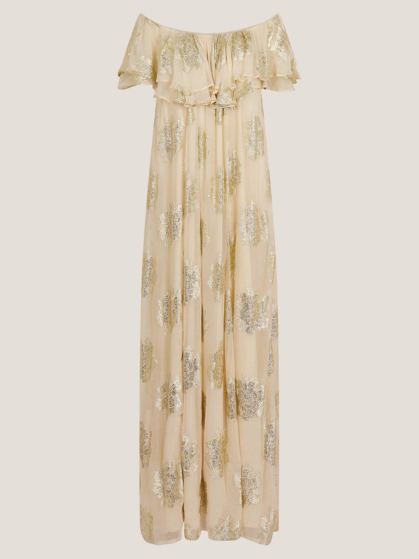 Image 3 of 5 of Monsoon Lyra Lurex Dress - Ivory