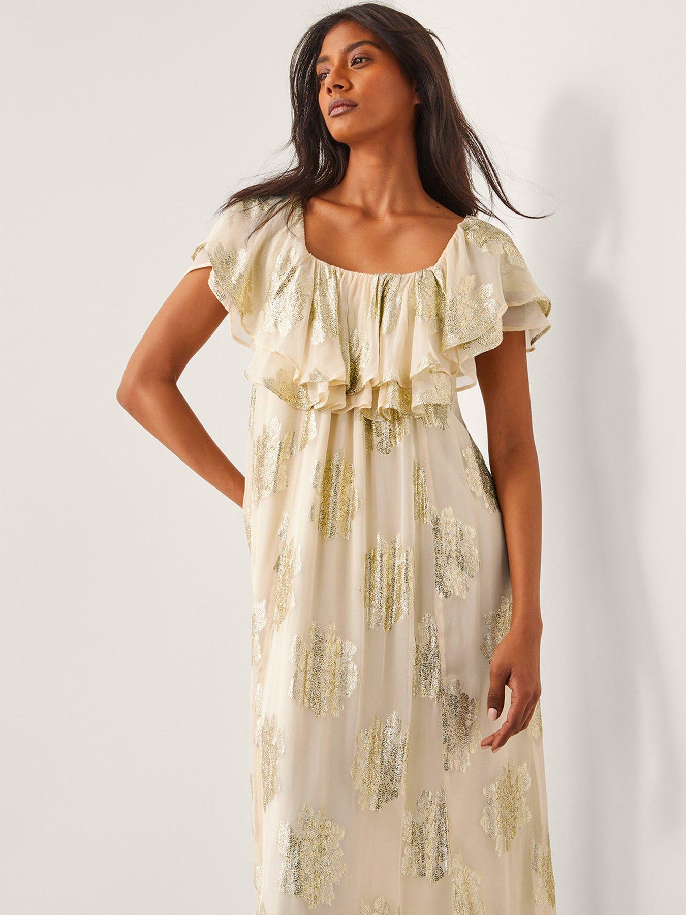 Image 4 of 5 of Monsoon Lyra Lurex Dress - Ivory
