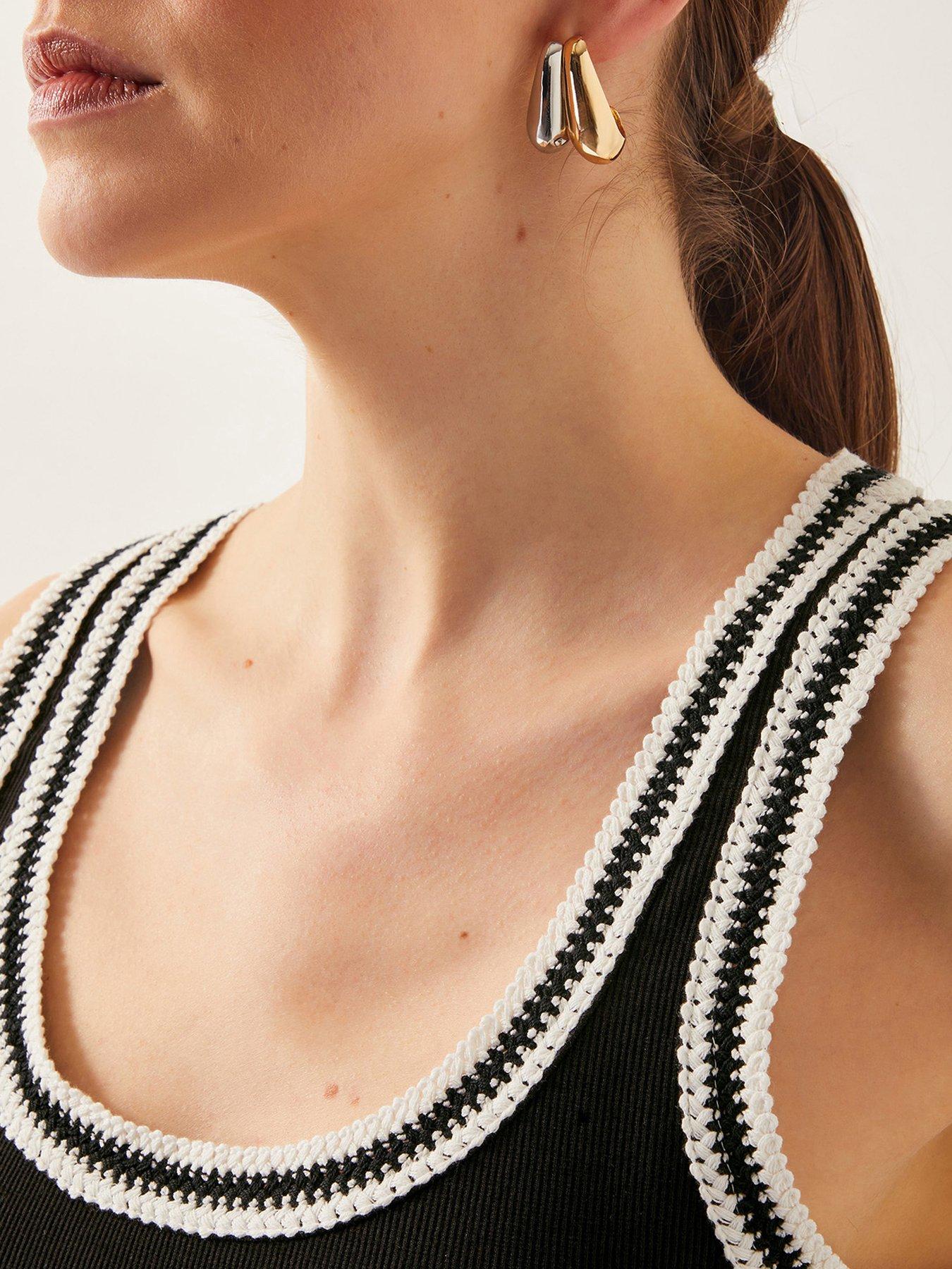 Image 6 of 6 of Monsoon Tate Trim Jersey Cami - Black
