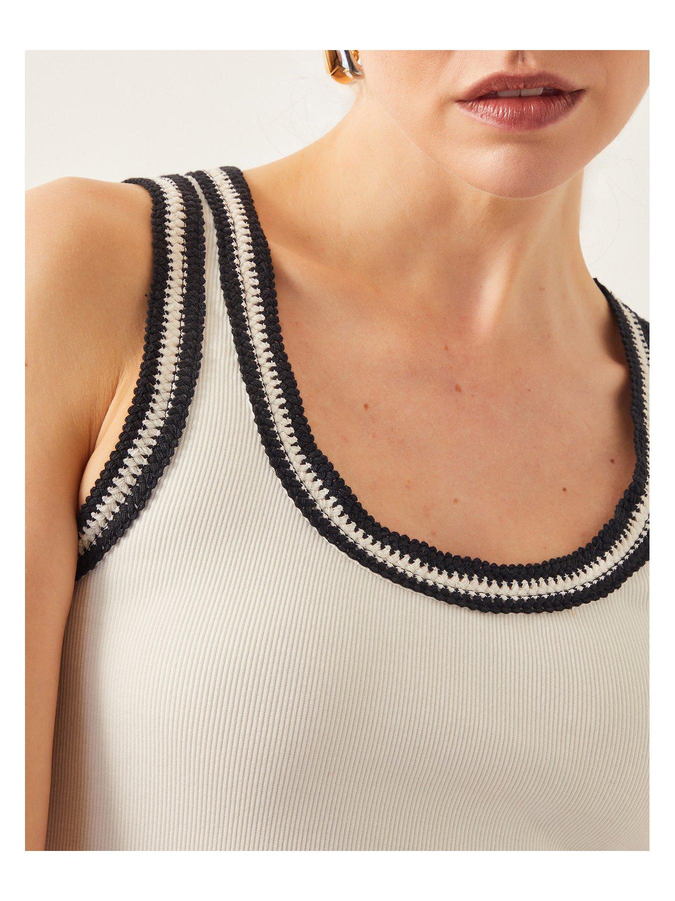 Image 5 of 6 of Monsoon Tate Trim Jersey Cami - Ivory